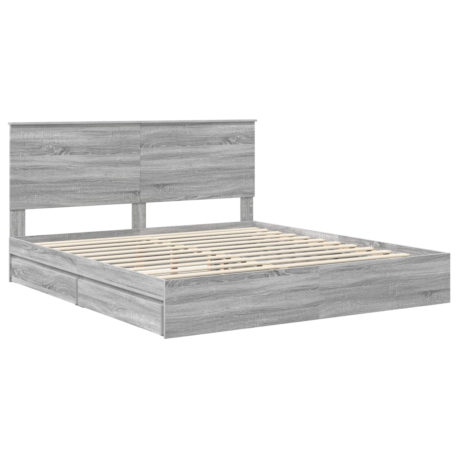 Lit de Rangement Gris Sonoma 200 x 200 cm Bois d'ingénierie - XIOS