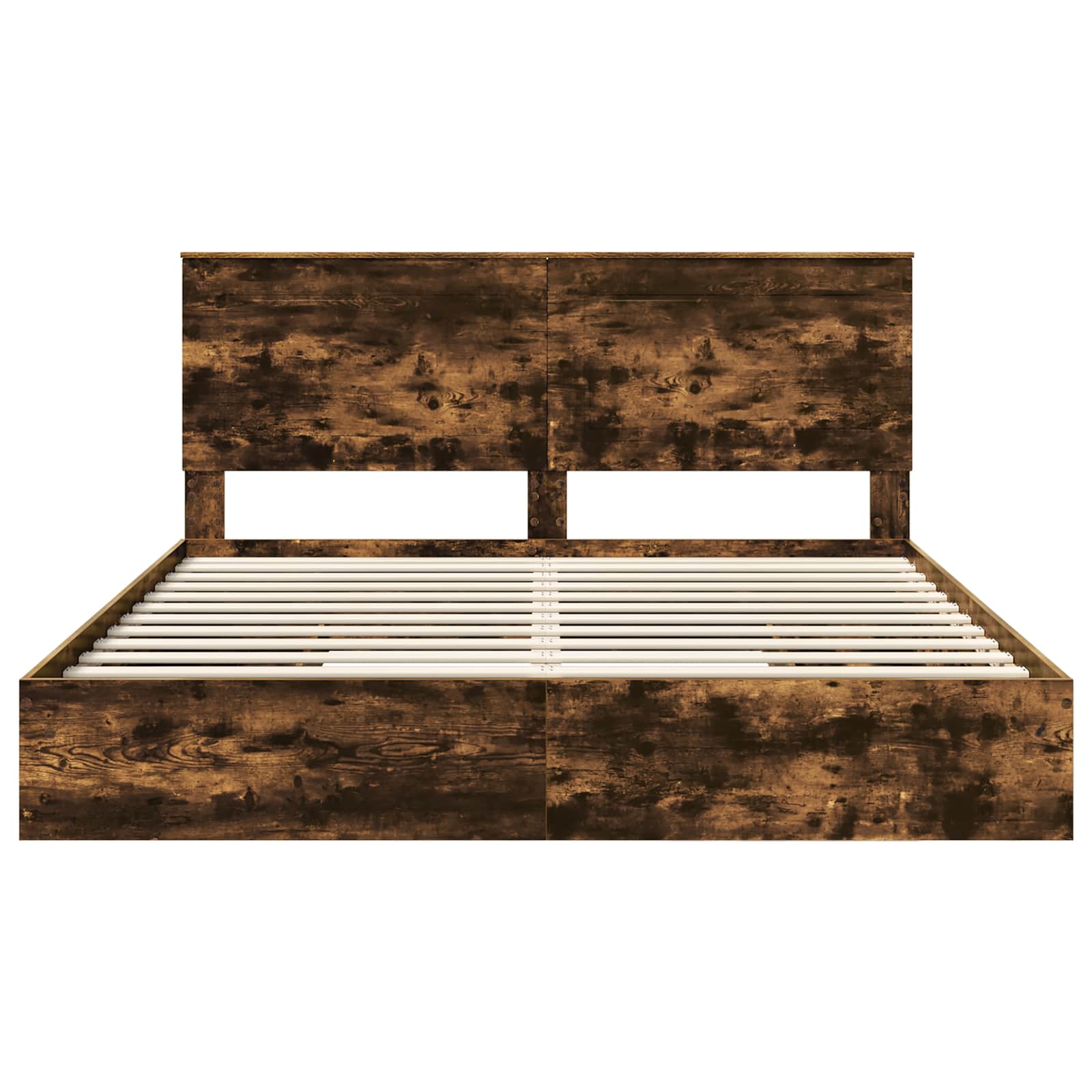 Lit de Rangement Chêne fumé 180 x 200 cm Bois d'ingénierie - XIOS