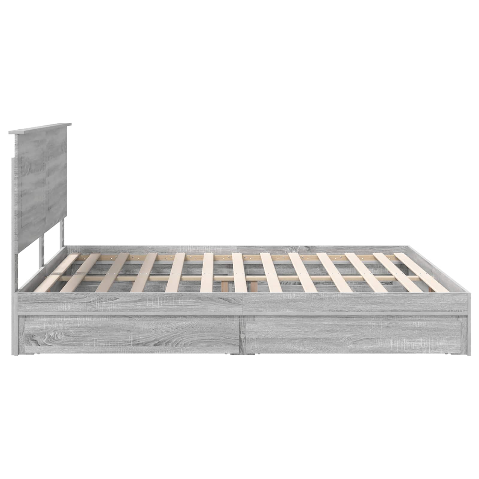 Lit de Rangement Gris Sonoma 180 x 200 cm Bois d'ingénierie - XIOS