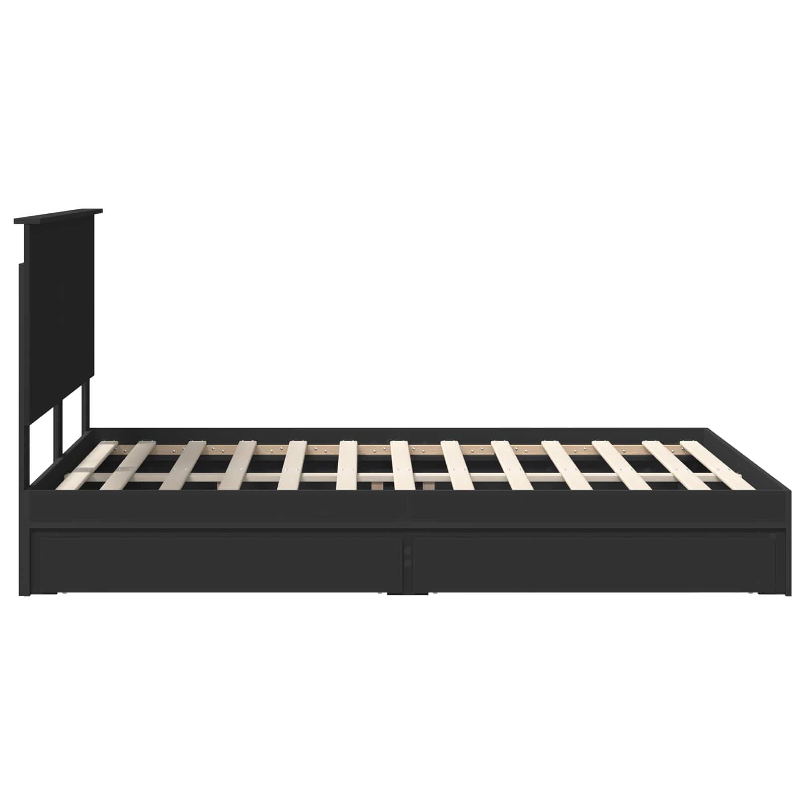 Lit de Rangement Noir 140 x 190 cm Bois d'ingénierie - XIOS