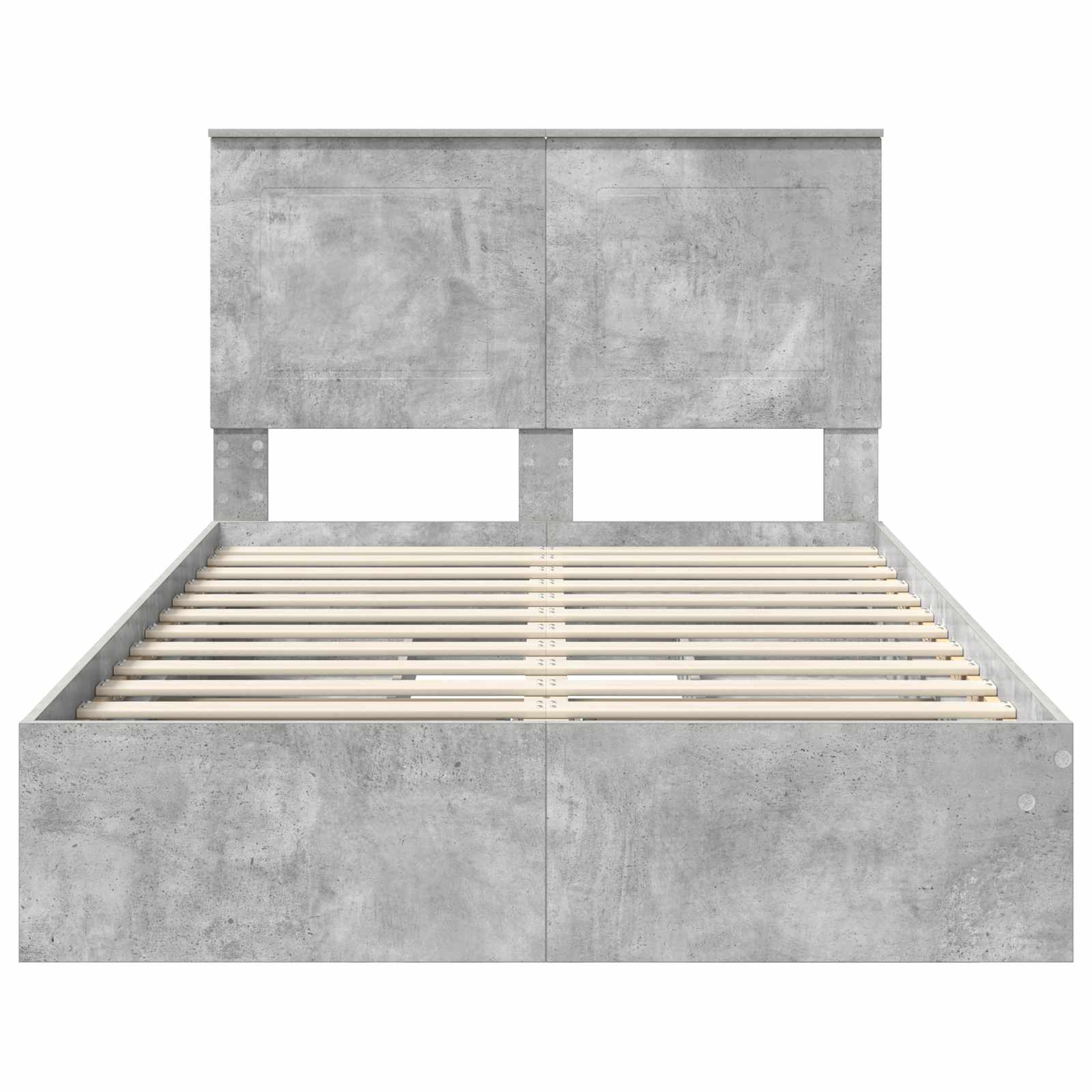 Cadre de lit Gris béton 135 x 190 cm Bois d'ingénierie - XIOS
