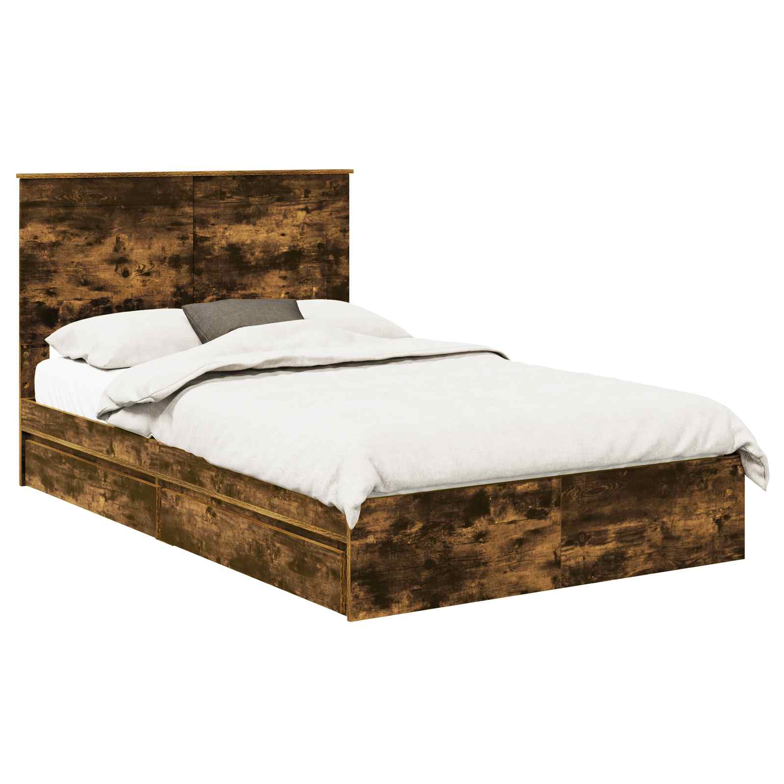 Cadre de lit Chêne fumé 135 x 190 cm Bois d'ingénierie - XIOS