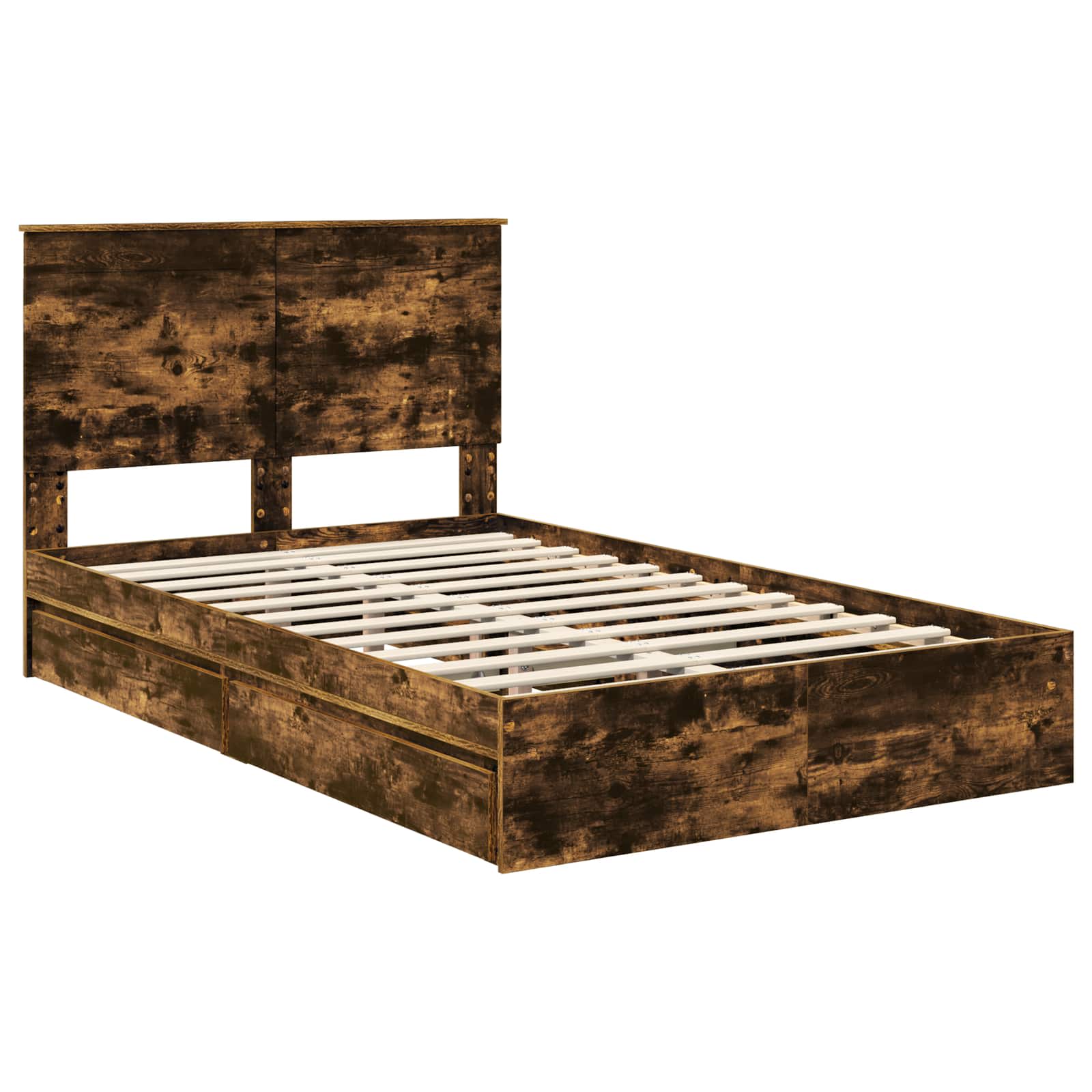 Cadre de lit Chêne fumé 135 x 190 cm Bois d'ingénierie - XIOS