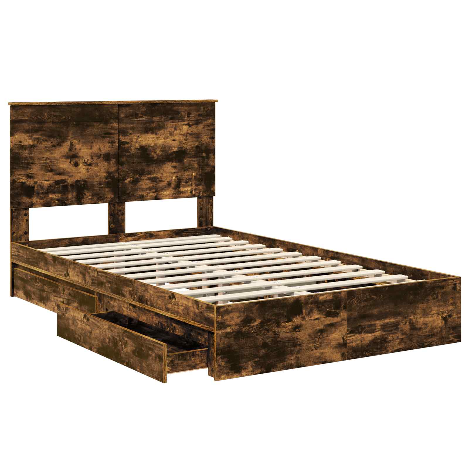 Cadre de lit Chêne fumé 135 x 190 cm Bois d'ingénierie - XIOS