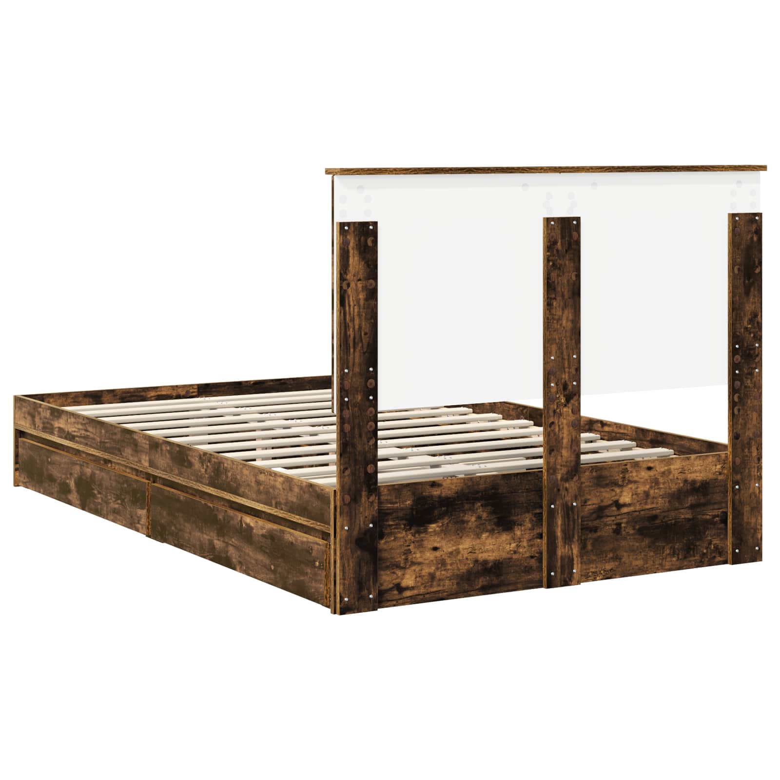 Cadre de lit Chêne fumé 135 x 190 cm Bois d'ingénierie - XIOS