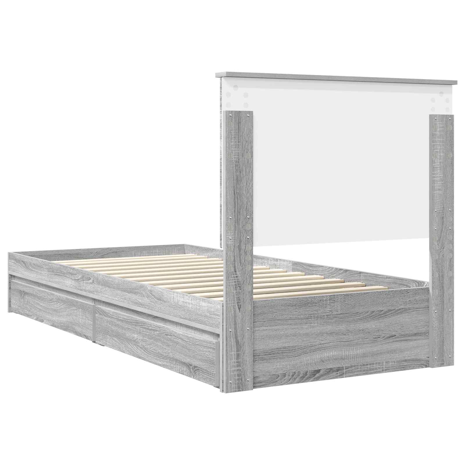 Cadre de lit Gris Sonoma 100 x 200 cm Bois d'ingénierie - XIOS