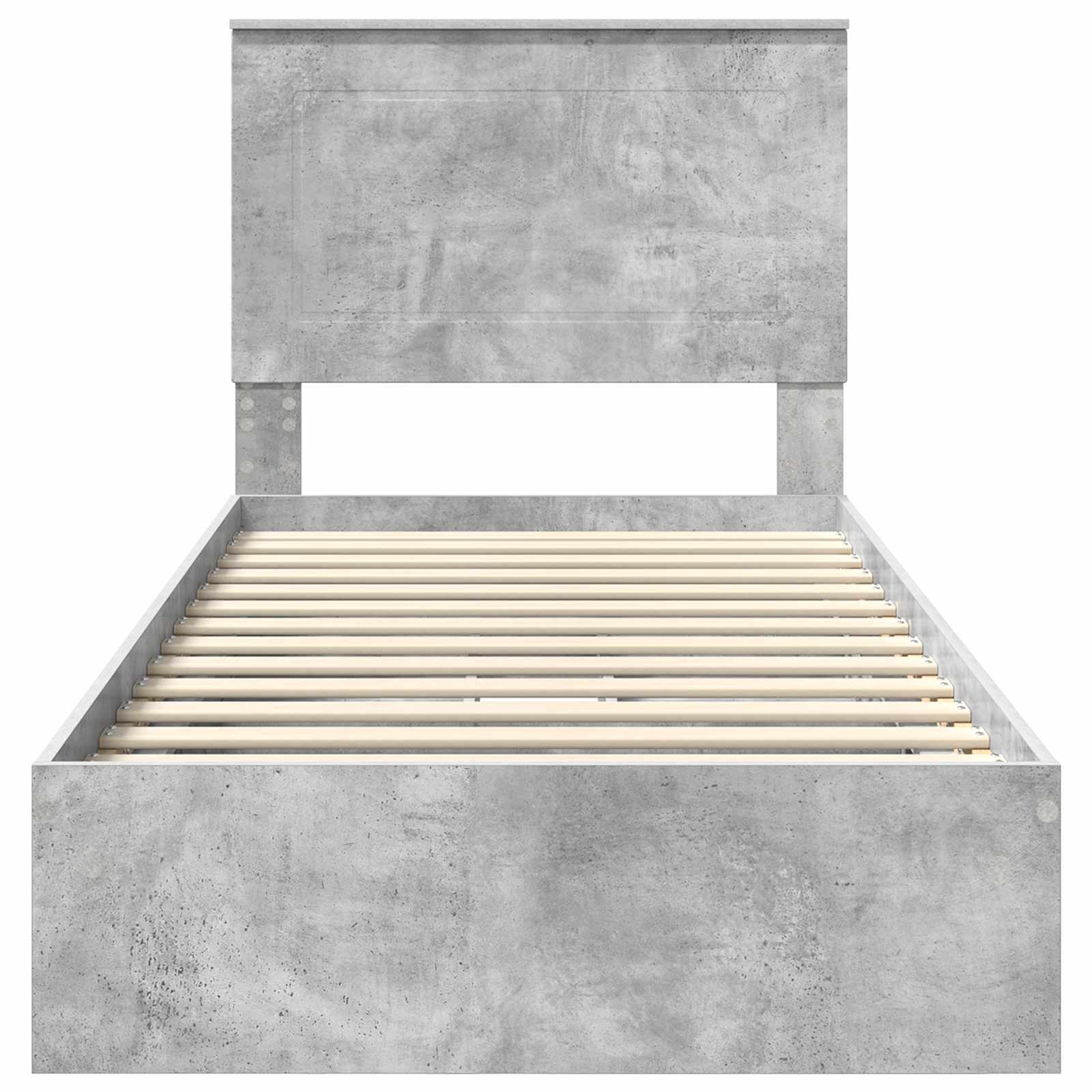 Cadre de lit Gris béton 90 x 190 cm Bois d'ingénierie - XIOS