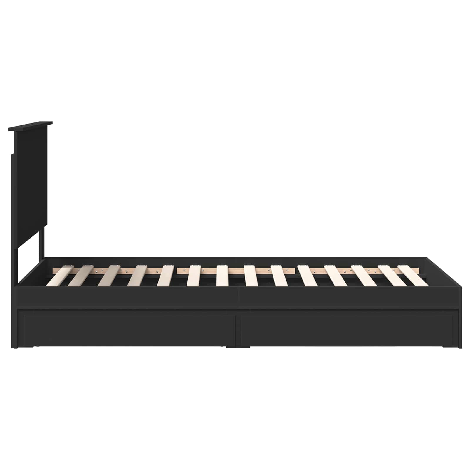 Cadre de lit avec tiroir Noir 75 x 190 cm Bois d'ingénierie - XIOS