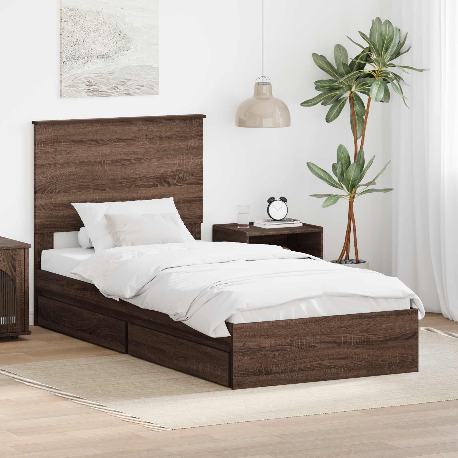 Cadre de lit Chêne brun 75 x 190 cm Bois d'ingénierie - XIOS