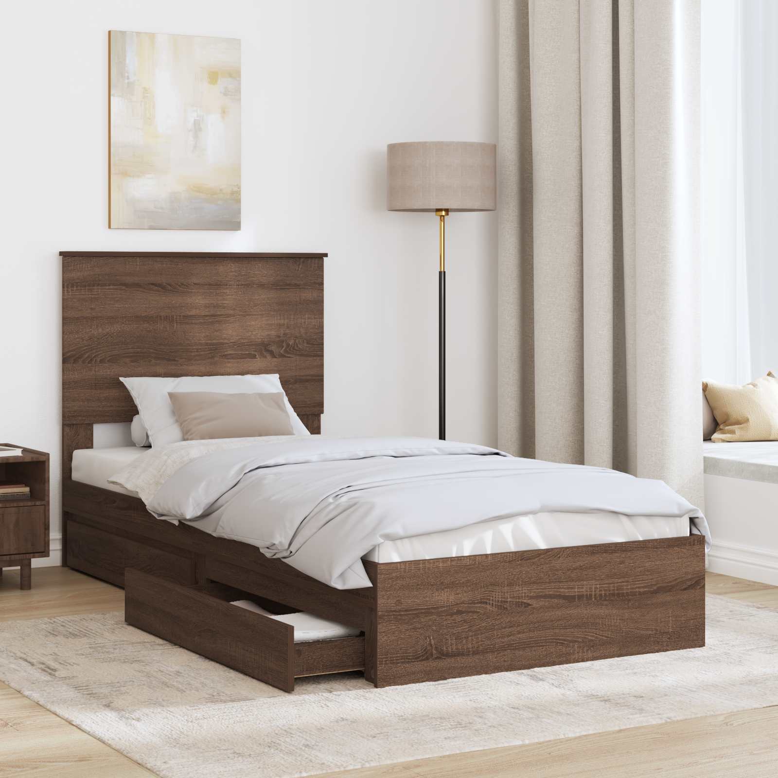 Cadre de lit Chêne brun 75 x 190 cm Bois d'ingénierie - XIOS