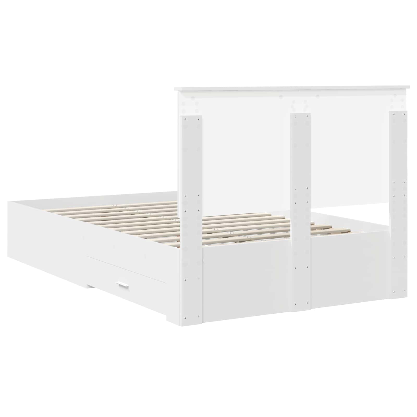 Cadre de lit avec tiroir Blanc 135 x 190 cm Bois d'ingénierie - XIOS