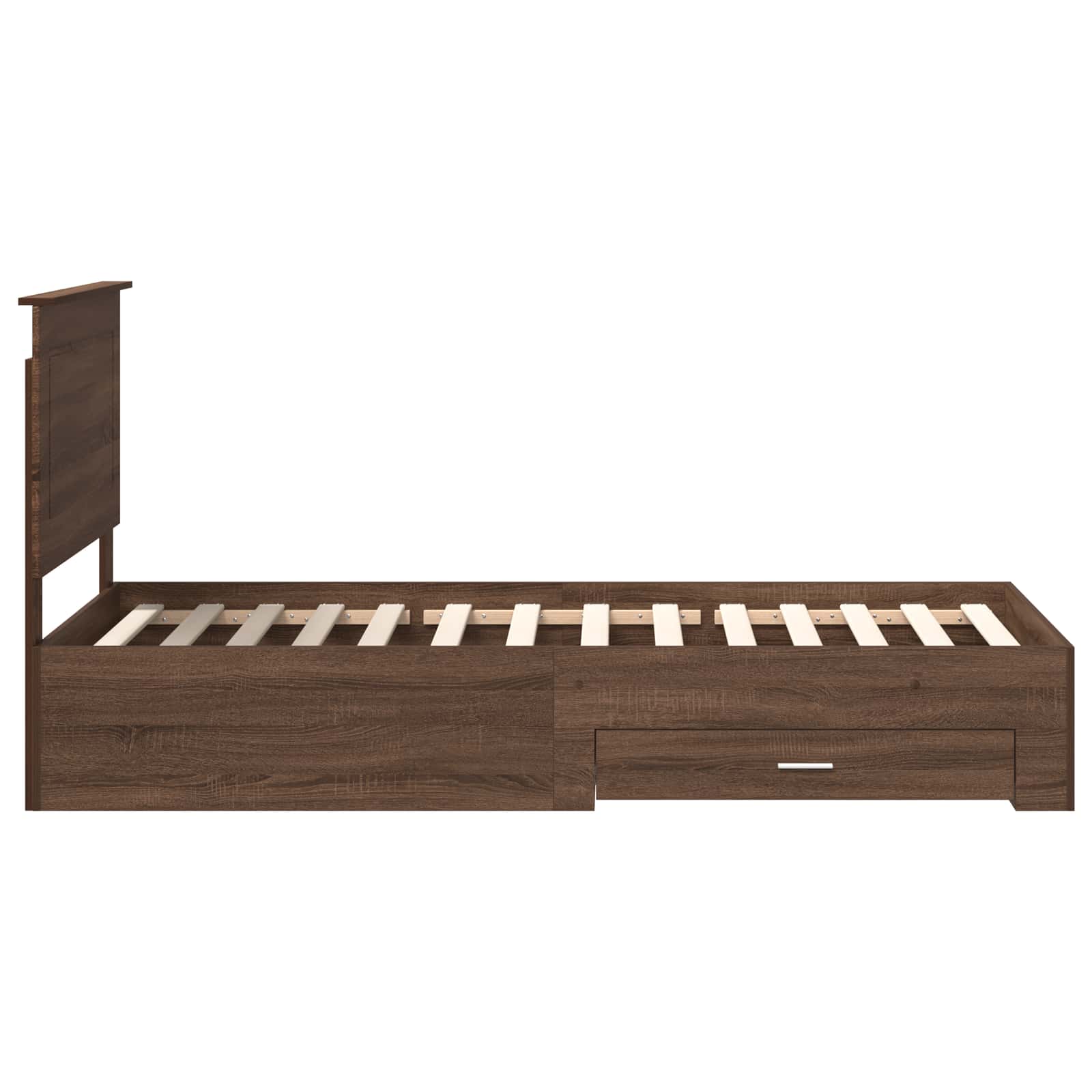 Cadre de lit Chêne Fumé et Argent 75 x 190 cm Bois d'ingénierie - XIOS