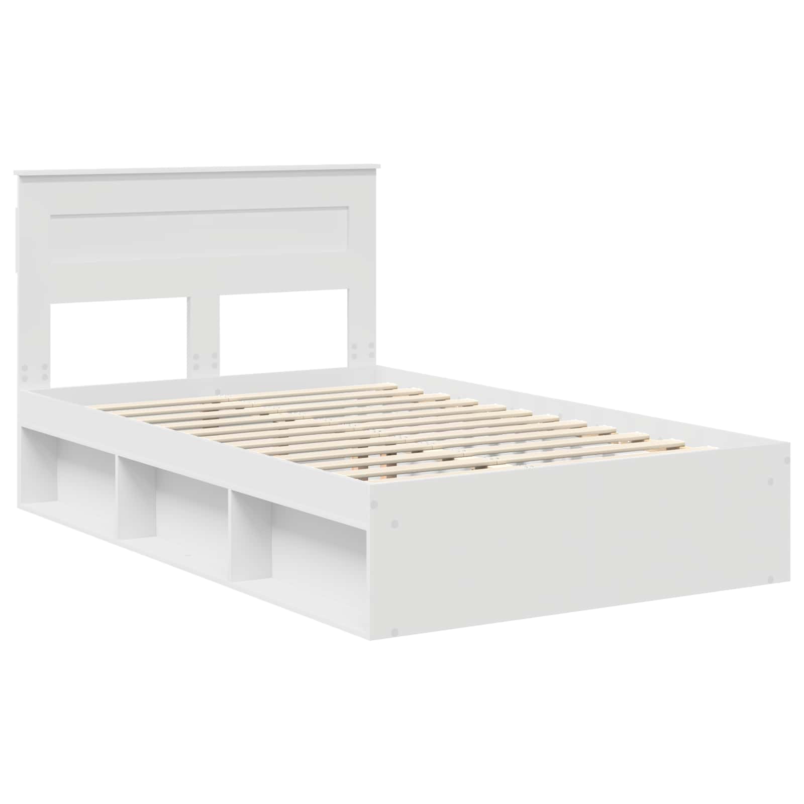 Cadre de lit avec matelas Blanc 135 x 190 cm Pin massif - XIOS