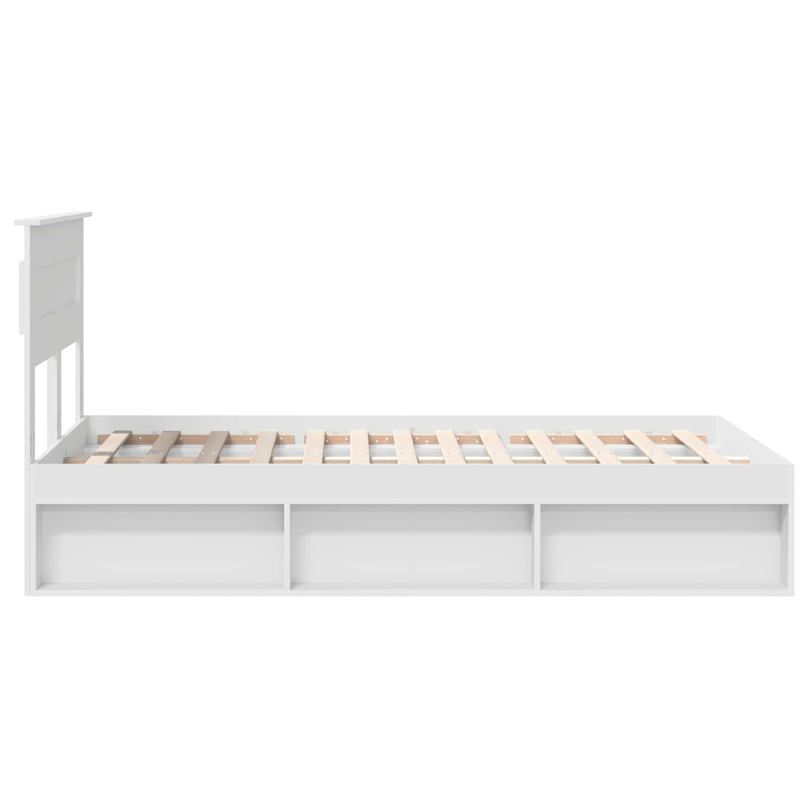 Cadre de lit avec matelas Blanc 135 x 190 cm Pin massif - XIOS