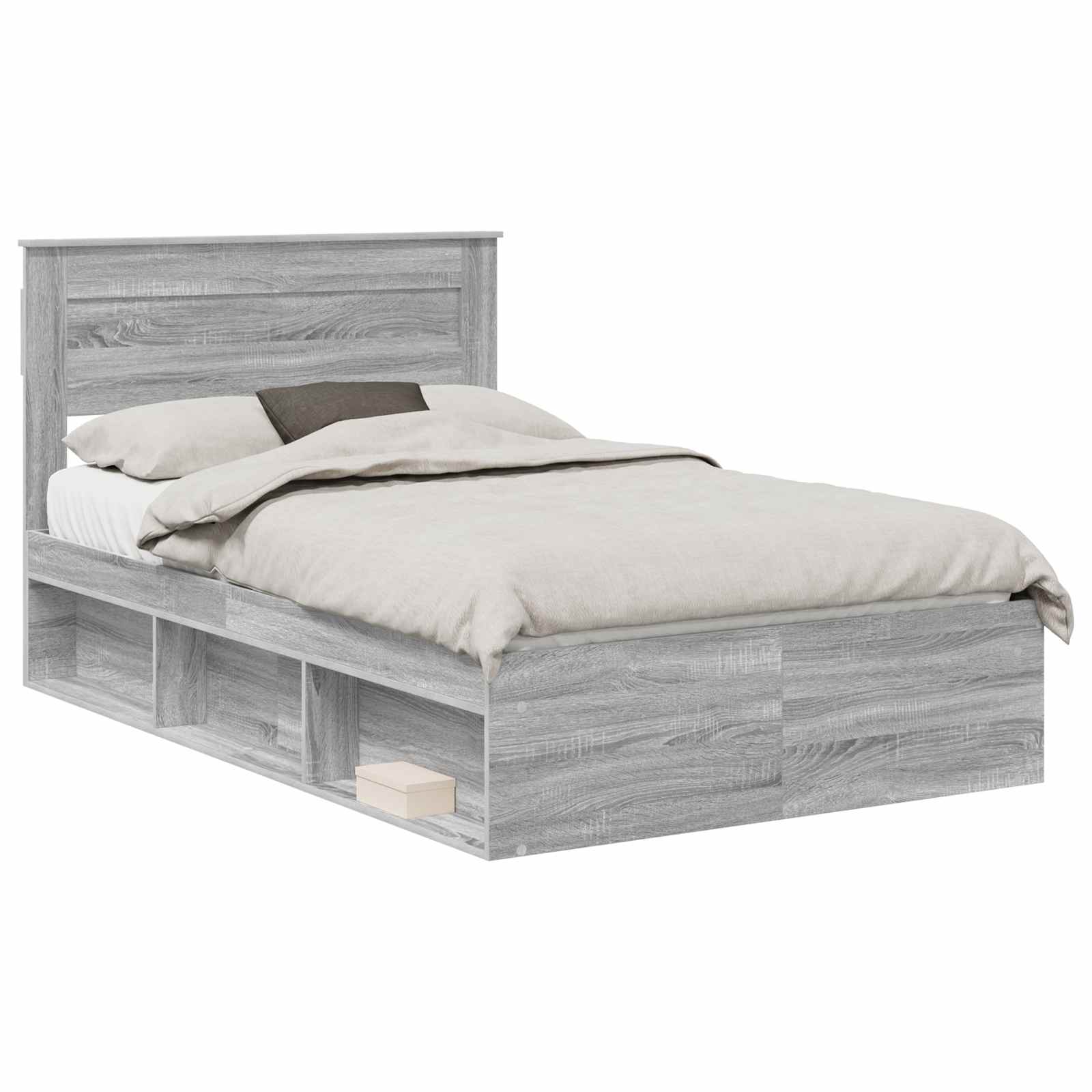 Cadre de lit avec matelas Gris Sonoma 120 x 190 cm Pin massif - XIOS