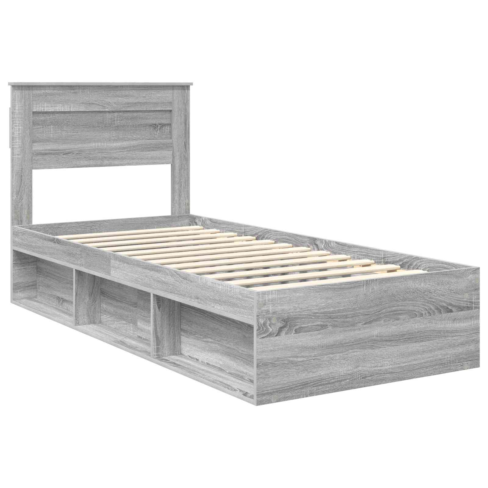 Cadre de lit avec matelas Gris Sonoma 90 x 190 cm Pin massif - XIOS