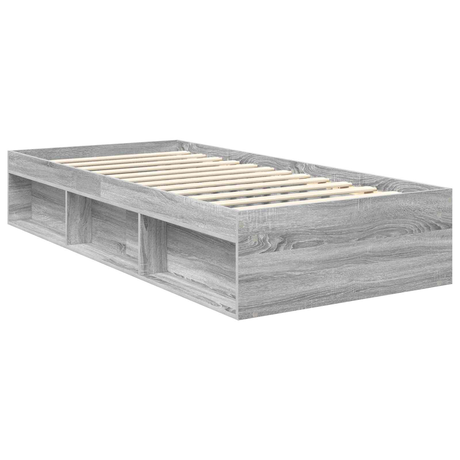 Cadre de lit avec matelas Gris Sonoma 90 x 190 cm Pin massif - XIOS