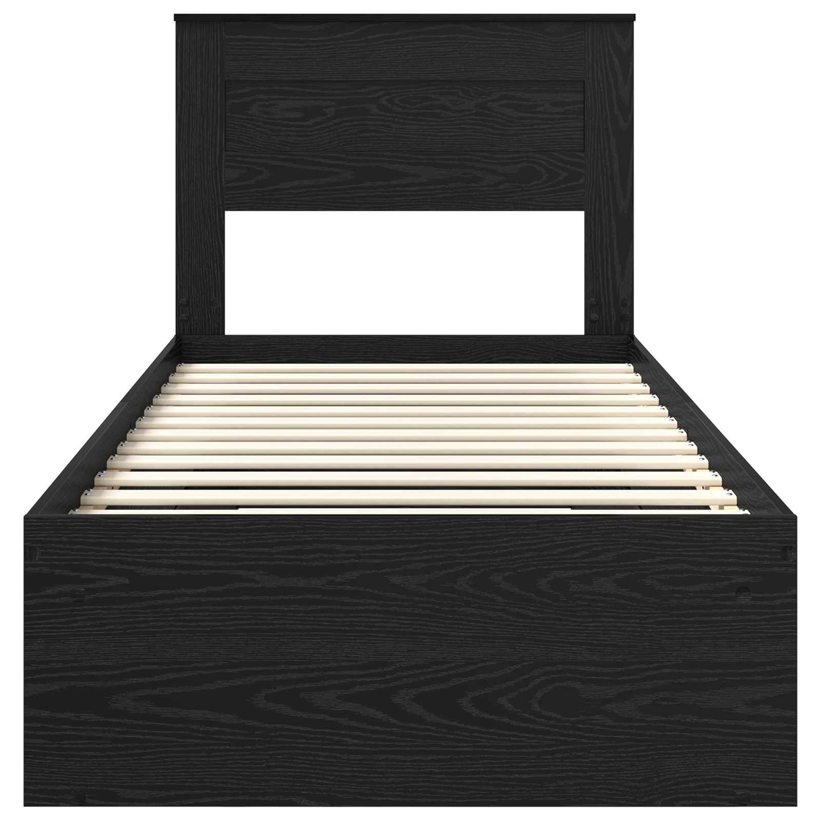 Cadre de lit avec matelas Noir 90 x 200 cm Pin massif - XIOS