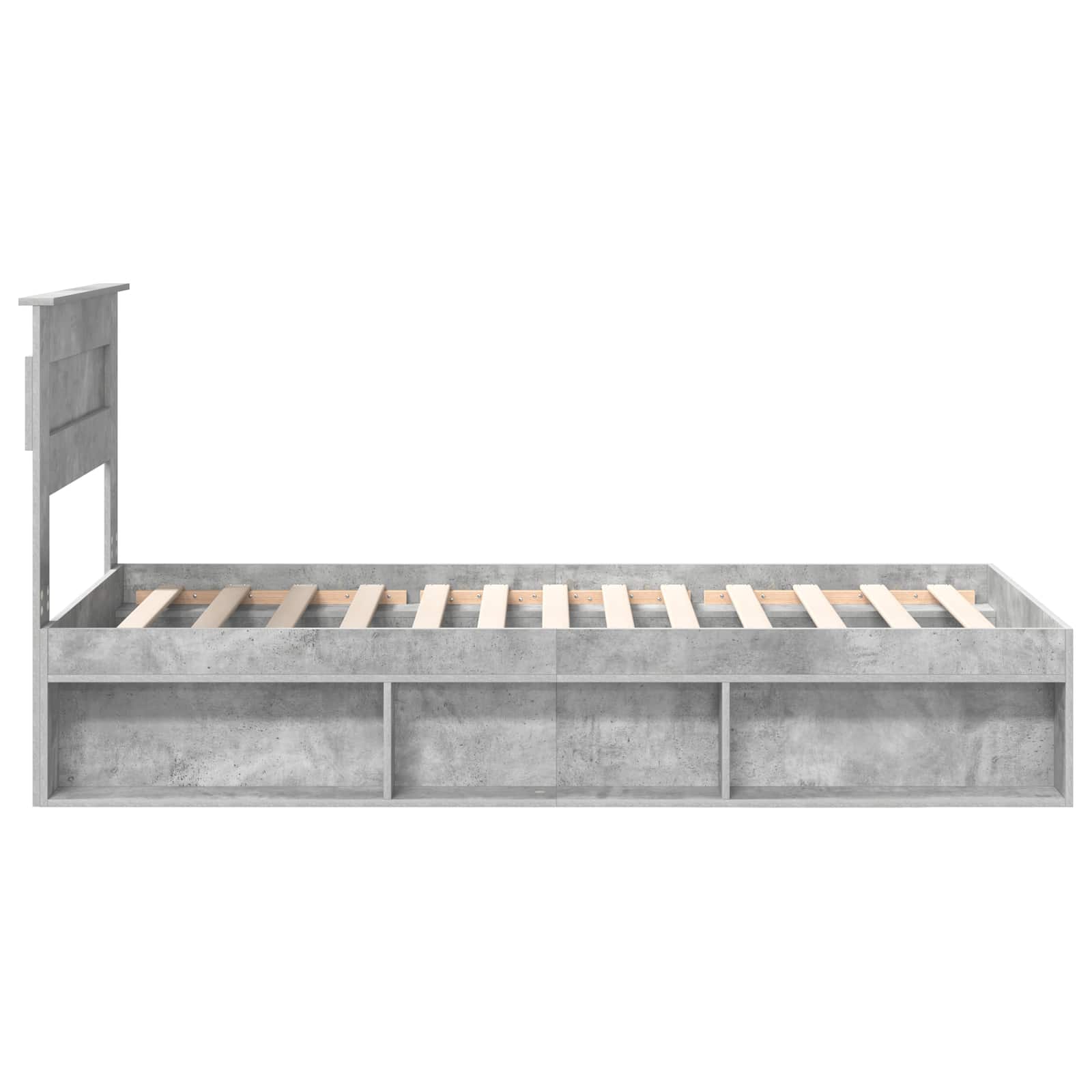 Cadre de lit avec matelas Gris Béton 75 x 190 cm Pin massif - XIOS