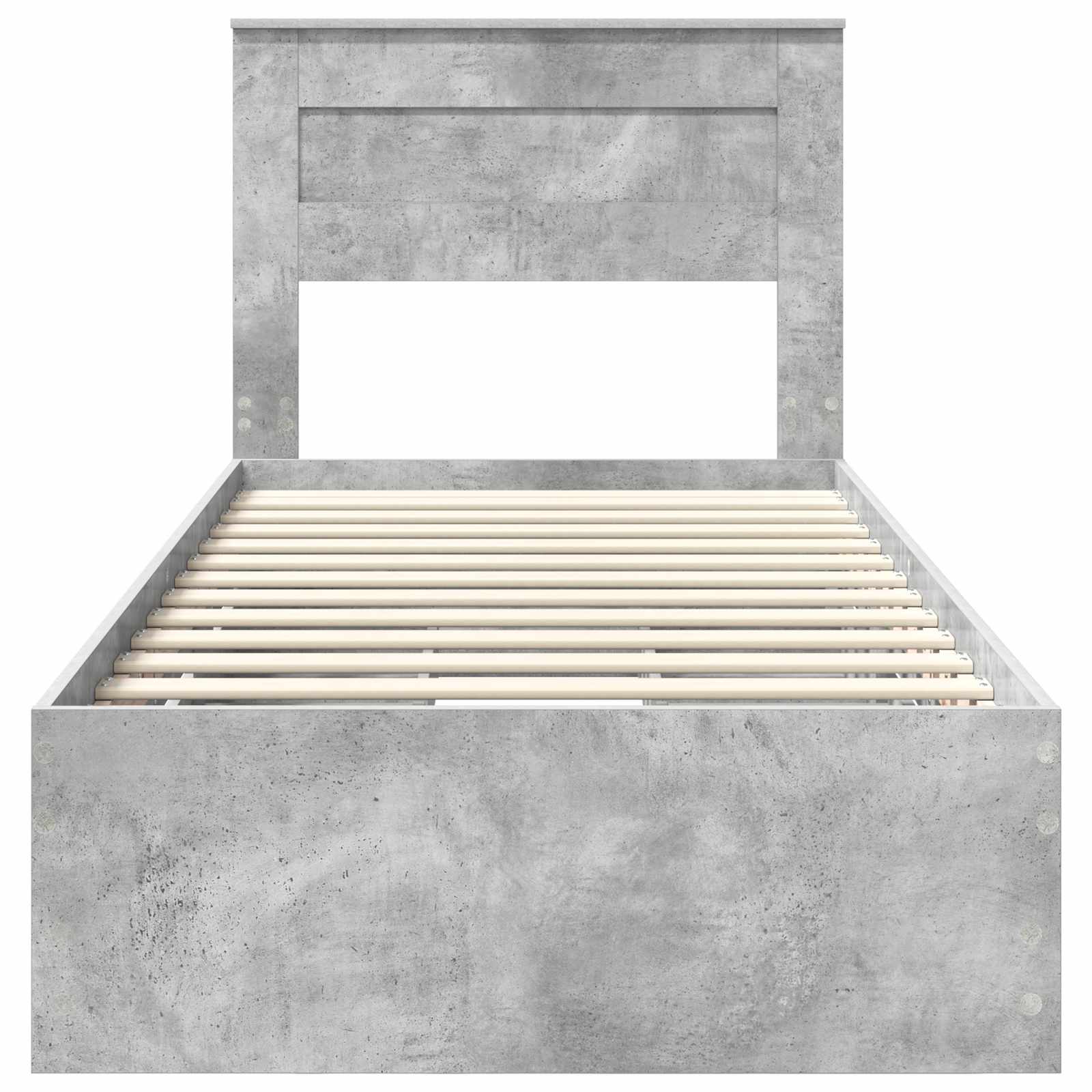 Cadre de lit avec tiroir Gris béton 90 x 200 cm Bois Ingénierie - XIOS