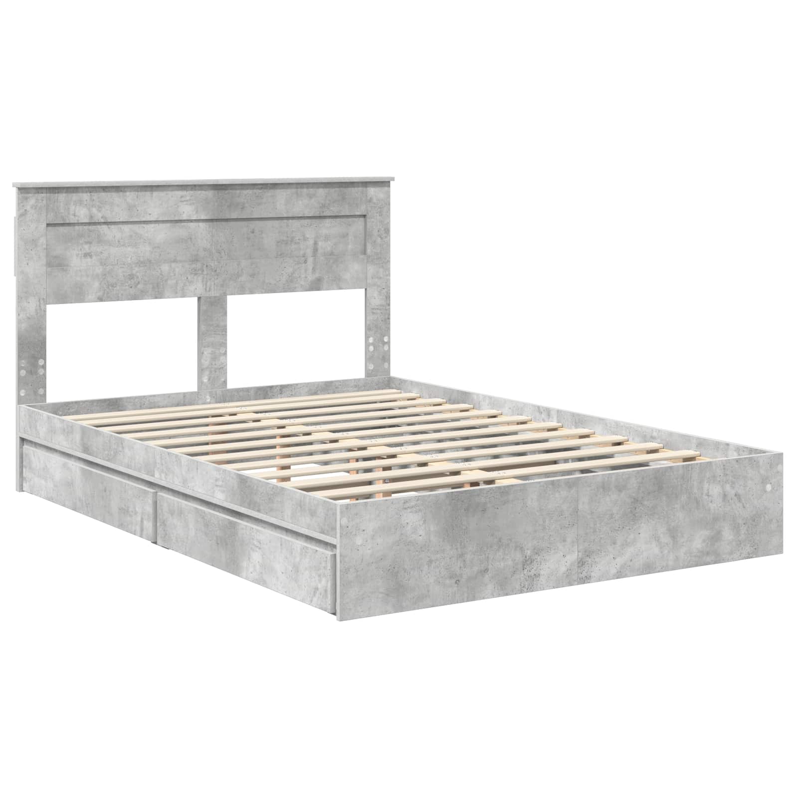 Cadre de lit Gris béton 150 x 200 cm Bois d'ingénierie - XIOS