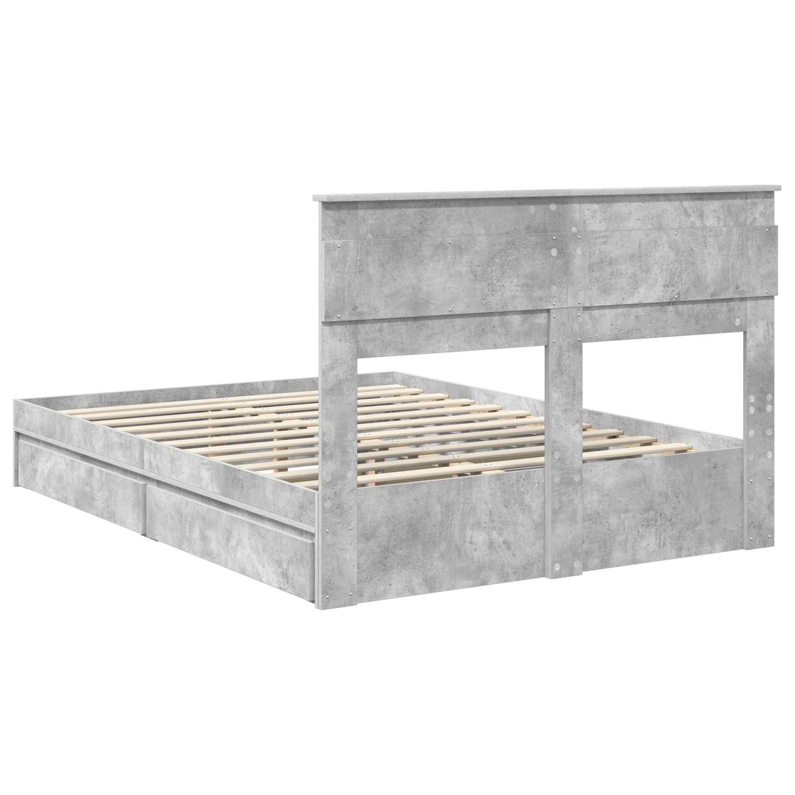 Cadre de lit Gris béton 150 x 200 cm Bois d'ingénierie - XIOS