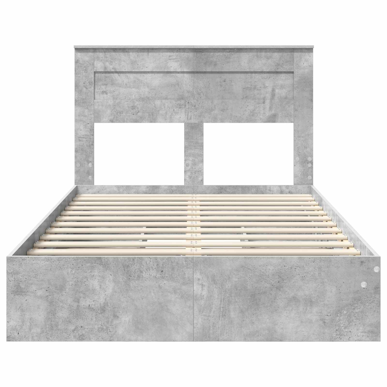 Cadre de lit Gris béton 135 x 190 cm Bois d'ingénierie - XIOS