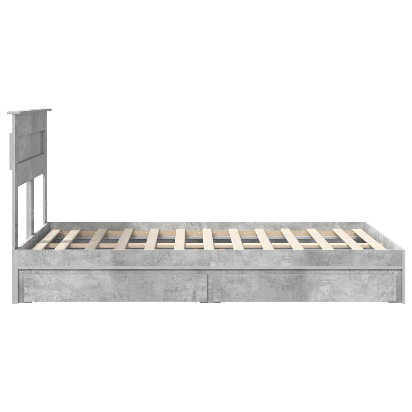 Cadre de lit Gris béton 135 x 190 cm Bois d'ingénierie - XIOS
