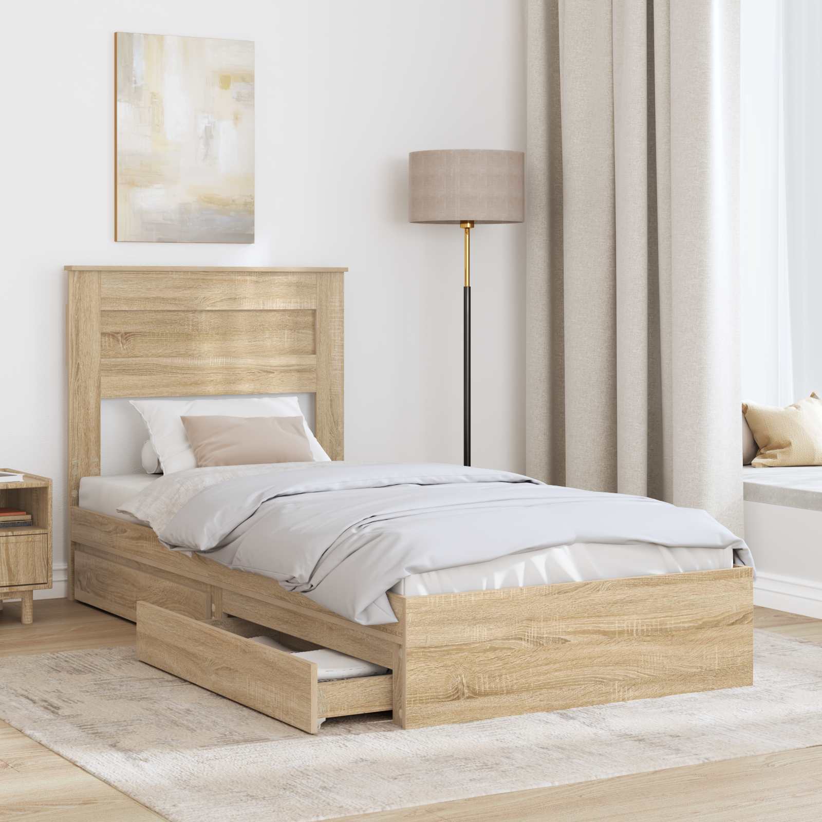 Cadre de lit Chêne Sonoma 100 x 200 cm Bois d'ingénierie - XIOS