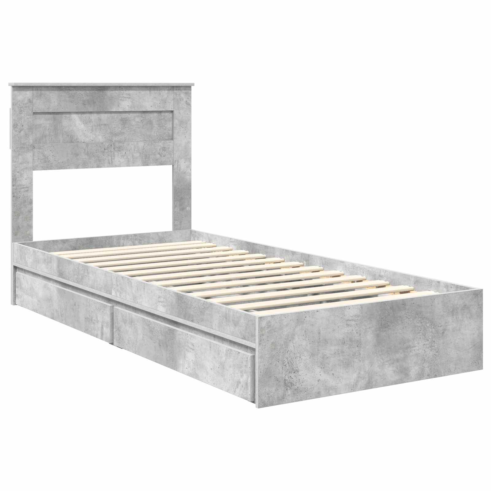Cadre de lit Gris béton 75 x 190 cm Bois d'ingénierie - XIOS