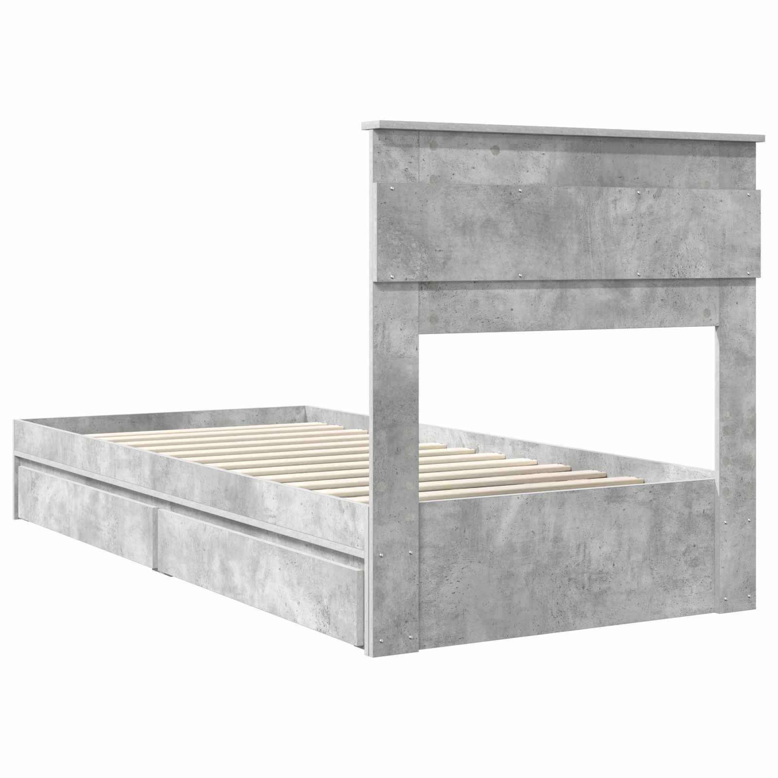 Cadre de lit Gris béton 75 x 190 cm Bois d'ingénierie - XIOS