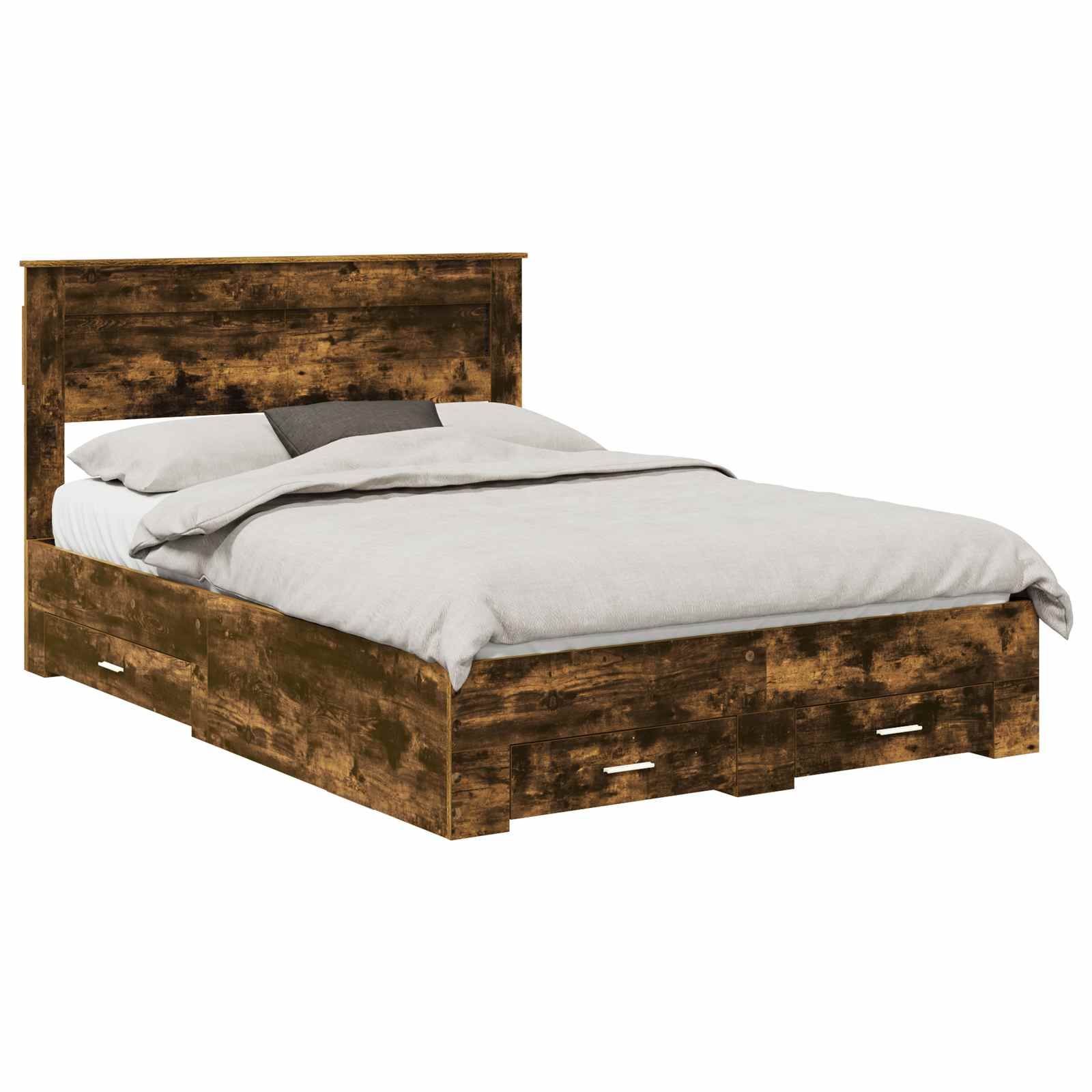 Cadre de lit Chêne fumé 150 x 200 cm Bois d'ingénierie - XIOS