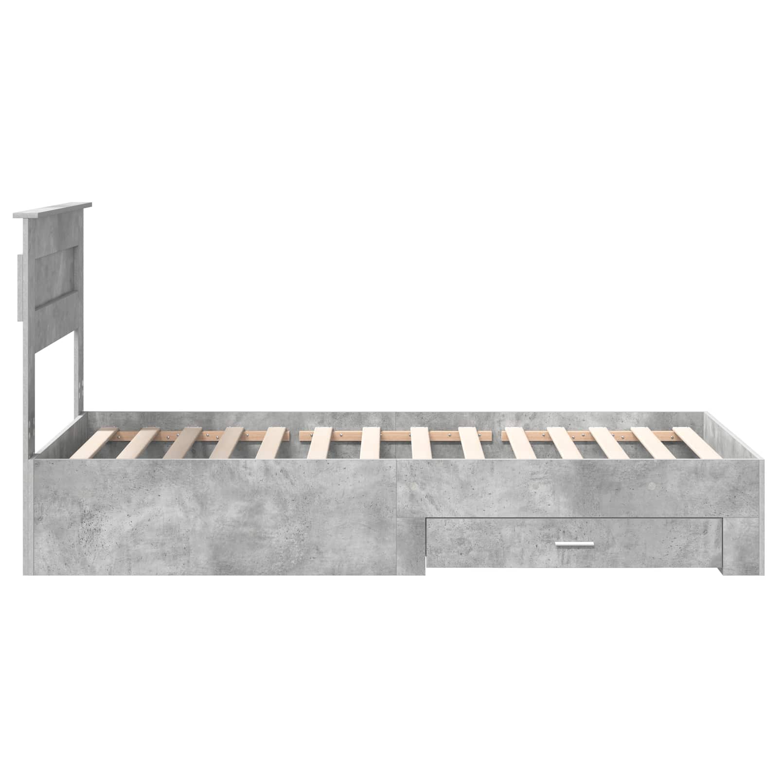 Cadre de lit Gris Béton et Argent 75 x 190 cm Bois d'ingénierie - XIOS