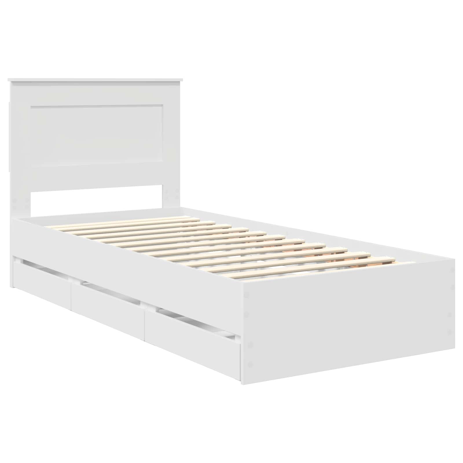 Cadre de lit avec tiroir Blanc 75 x 190 cm Bois Ingénierie - XIOS