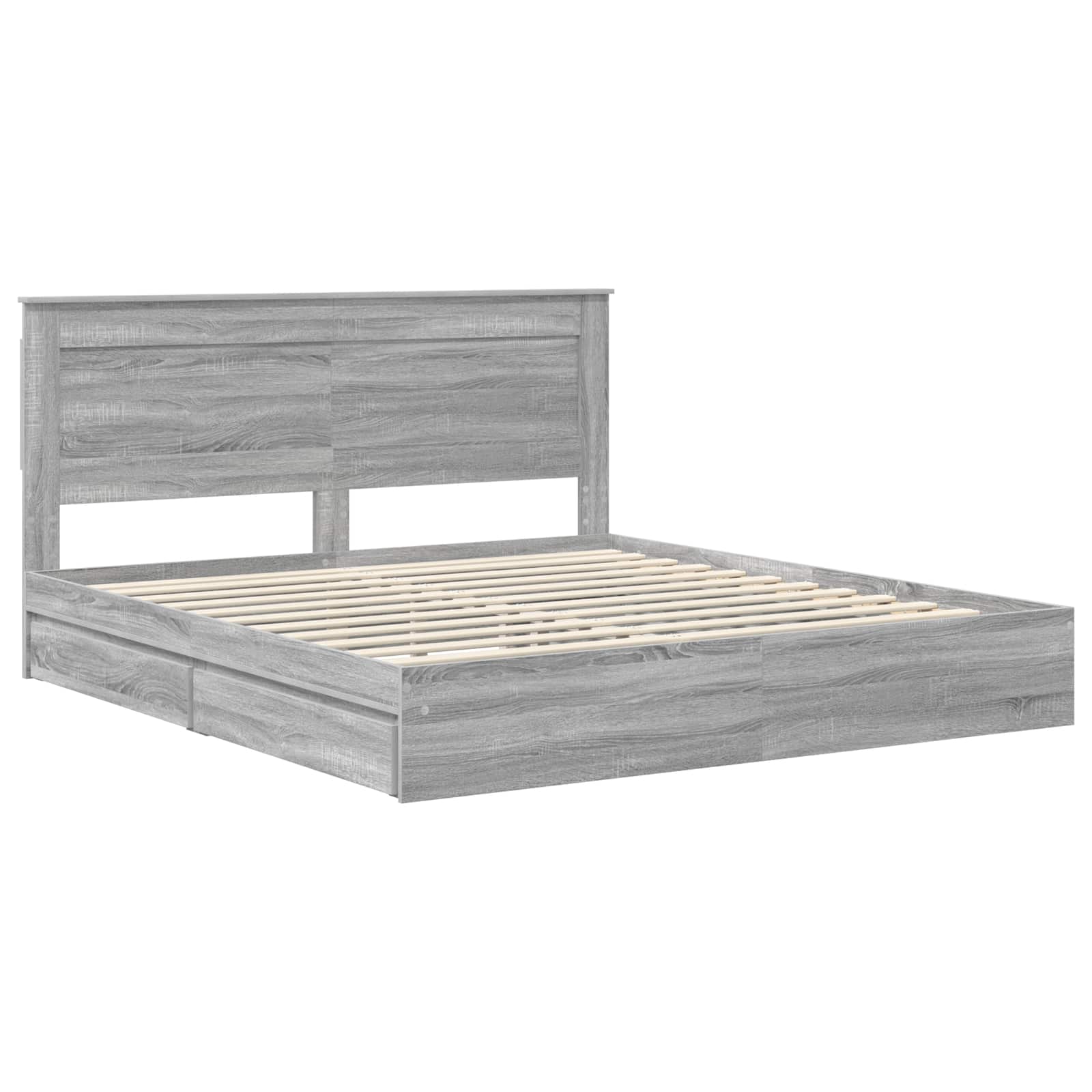 Cadre de lit Gris Sonoma 200 x 200 cm Bois d'ingénierie - XIOS