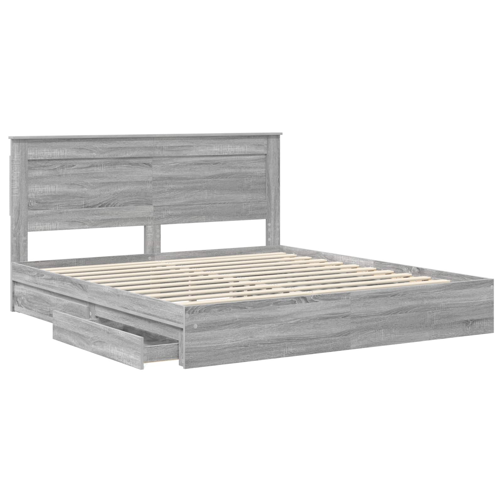 Cadre de lit Gris Sonoma 200 x 200 cm Bois d'ingénierie - XIOS