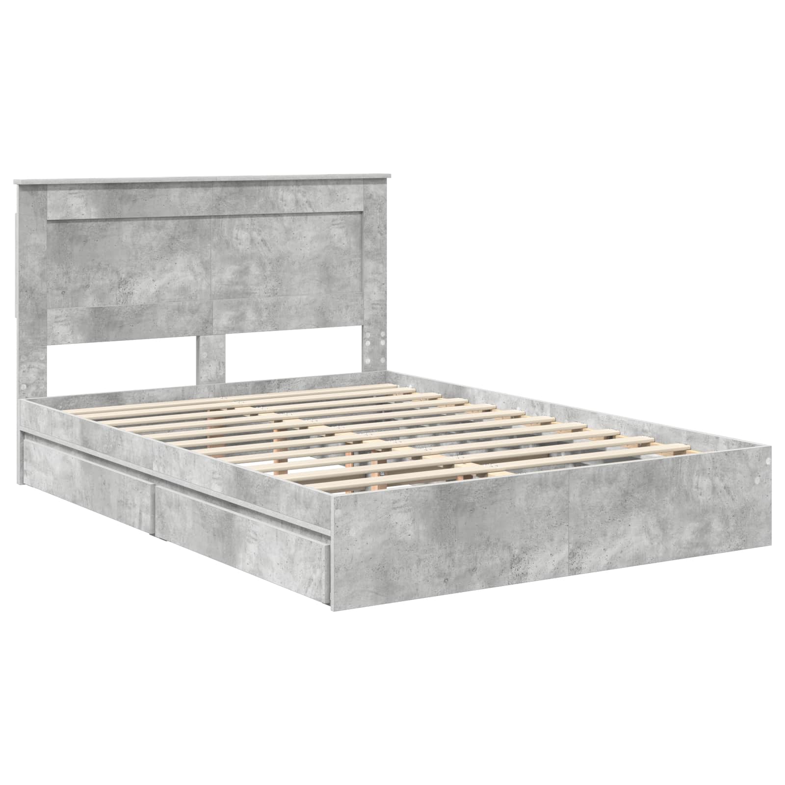 Cadre de lit Gris béton 150 x 200 cm Bois d'ingénierie - XIOS