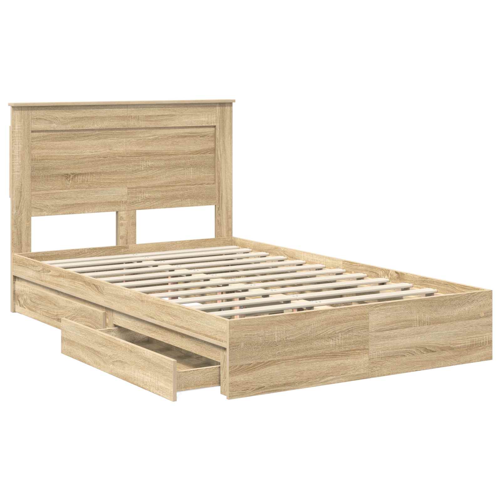 Lit de Rangement Chêne Sonoma 135 x 190 cm Bois d'ingénierie - XIOS