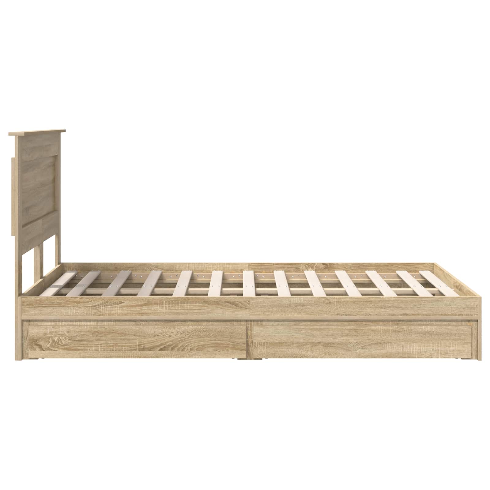 Lit de Rangement Chêne Sonoma 135 x 190 cm Bois d'ingénierie - XIOS