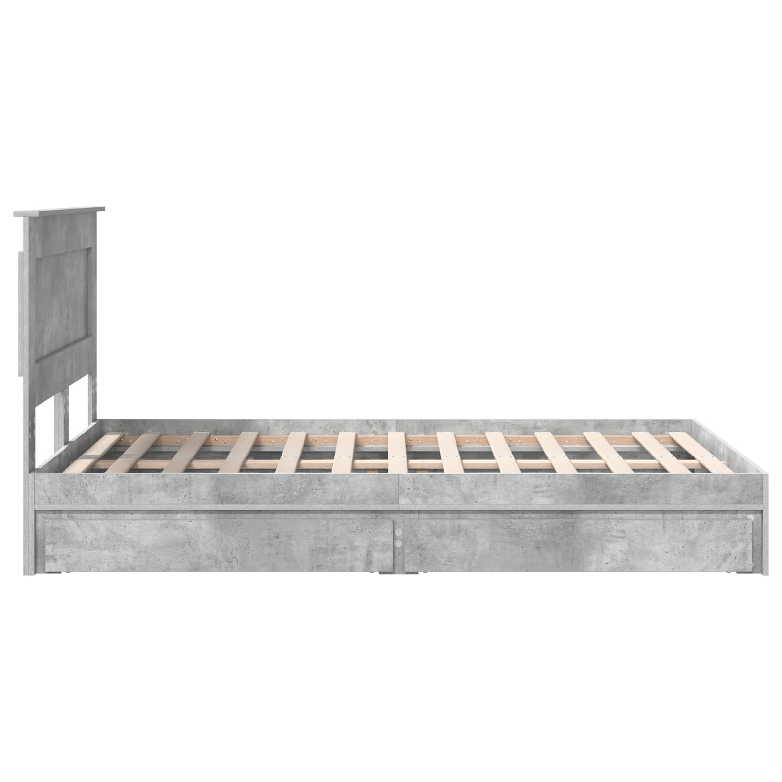 Cadre de lit Gris béton 135 x 190 cm Bois d'ingénierie - XIOS