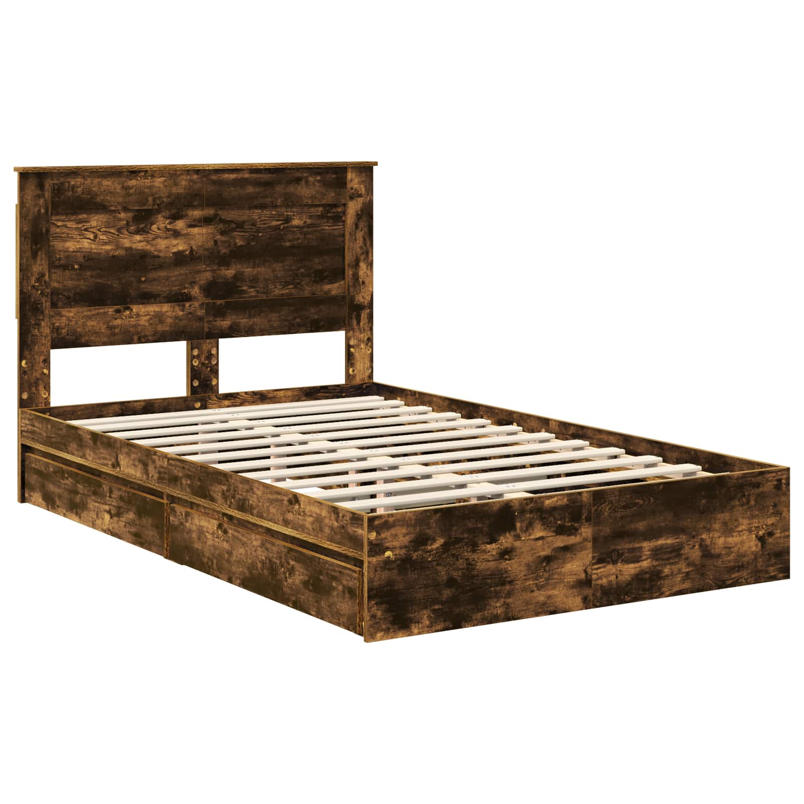Cadre de lit Chêne fumé 135 x 190 cm Bois d'ingénierie - XIOS
