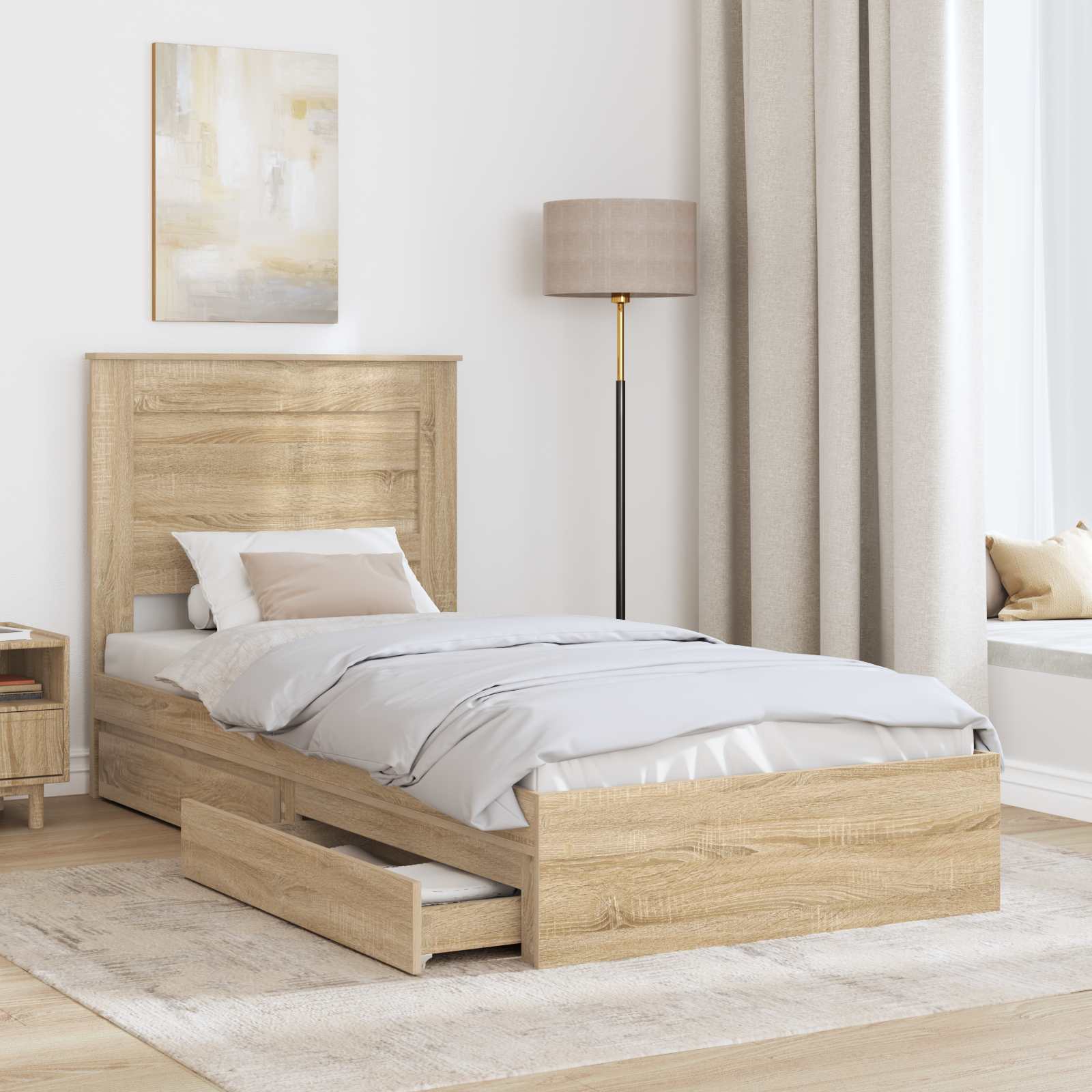 Lit de Rangement Chêne Sonoma 75 x 190 cm Bois d'ingénierie - XIOS