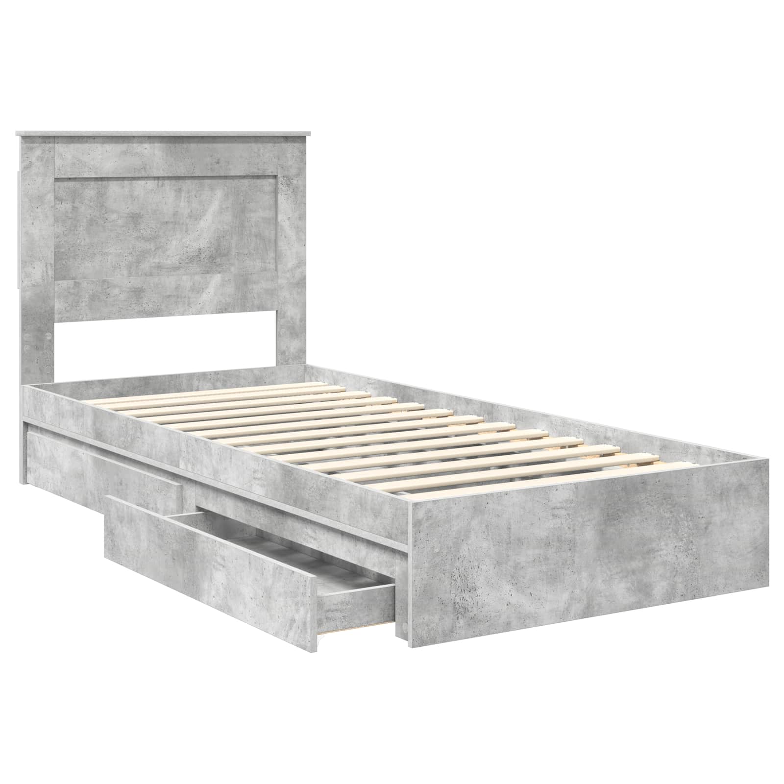 Cadre de lit Gris béton 75 x 190 cm Bois d'ingénierie - XIOS