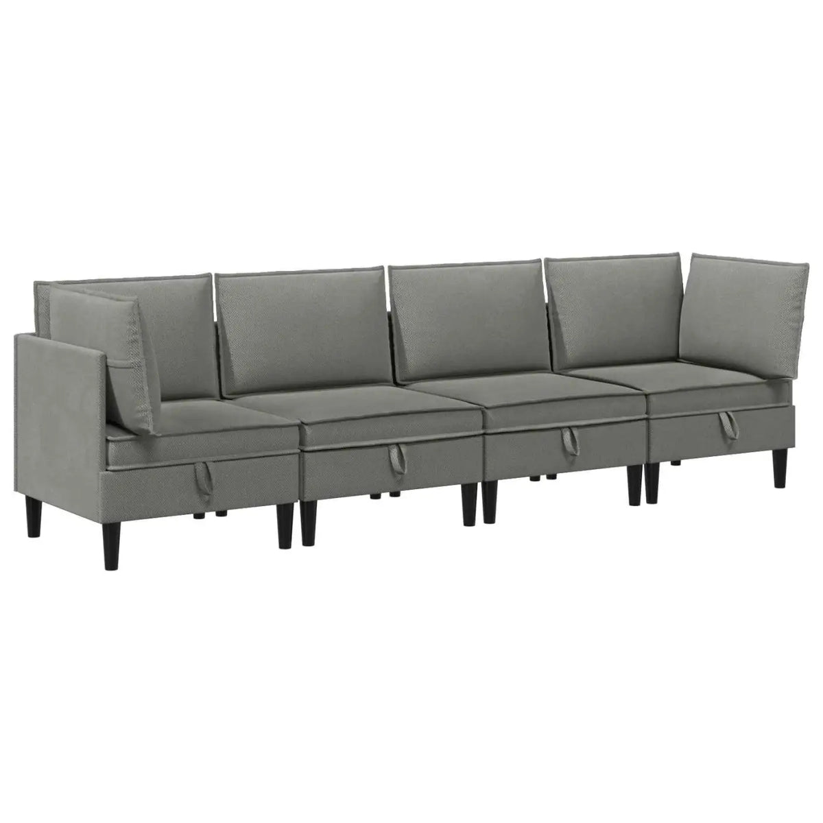 Ensemble de meubles pour le salon 4 pc Gris foncé Tissu - XIOS