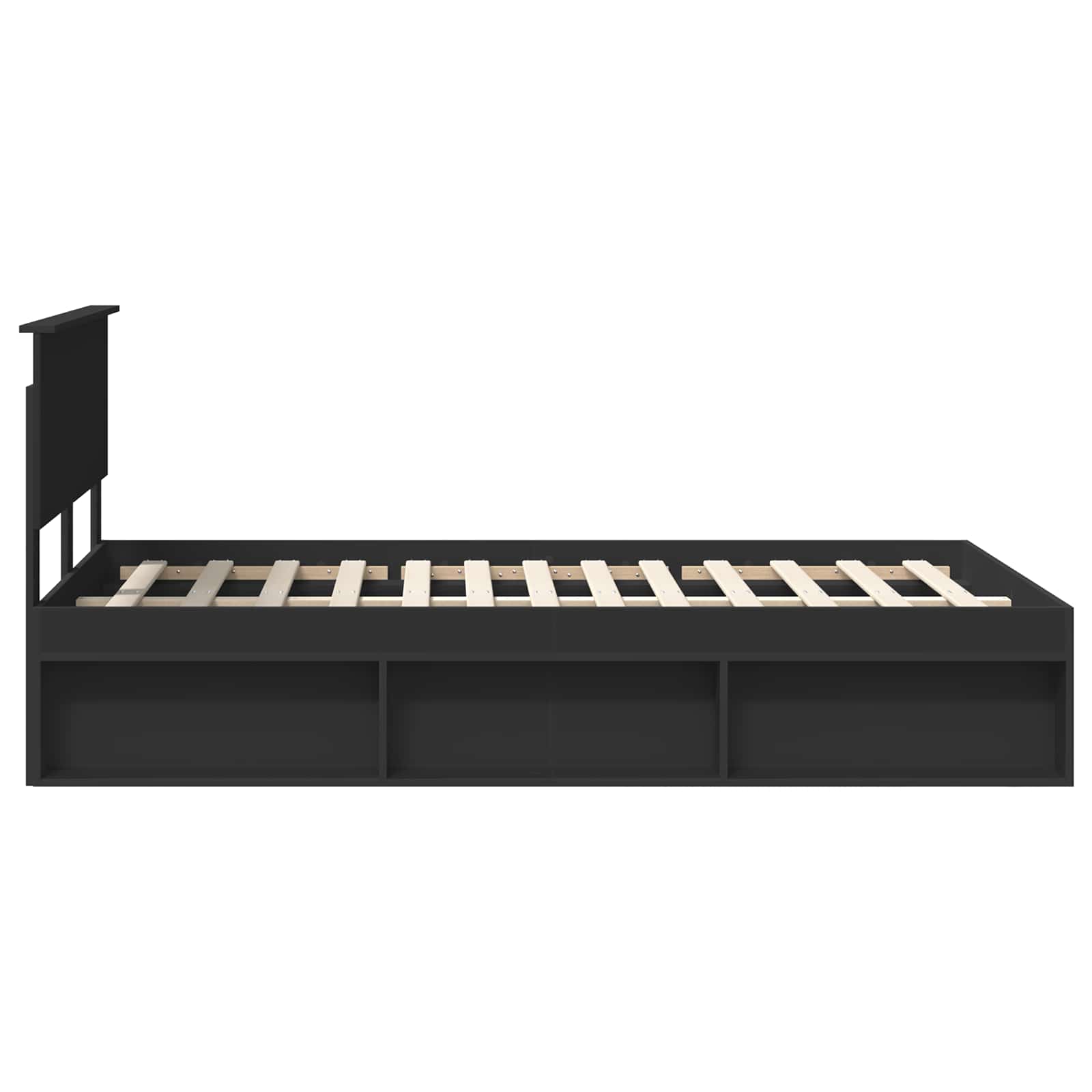 Cadre de lit avec tête de lit Noir 120 x 200 cm Pin massif - XIOS