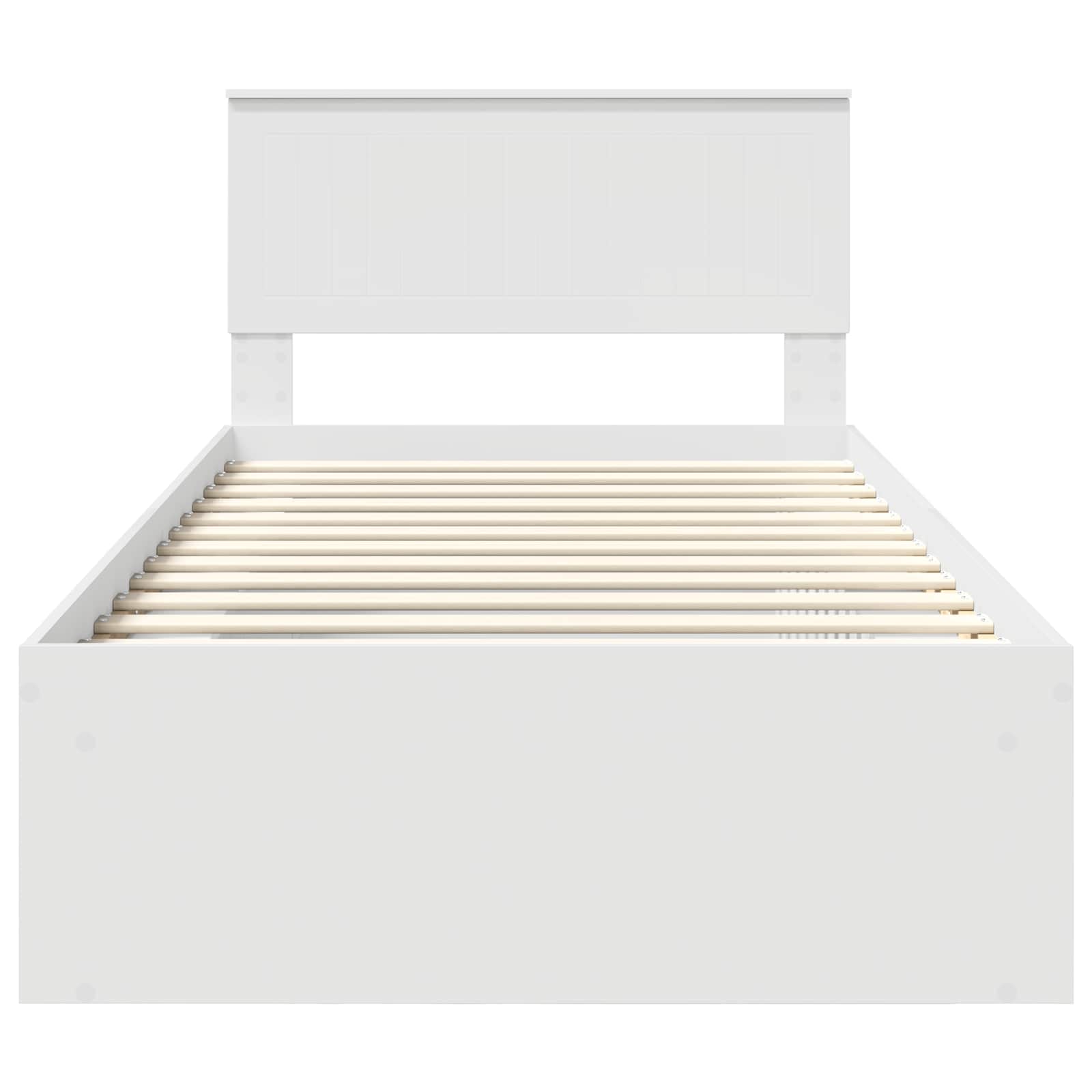 Cadre de lit avec tête de lit Blanc 100 x 200 cm Pin massif - XIOS