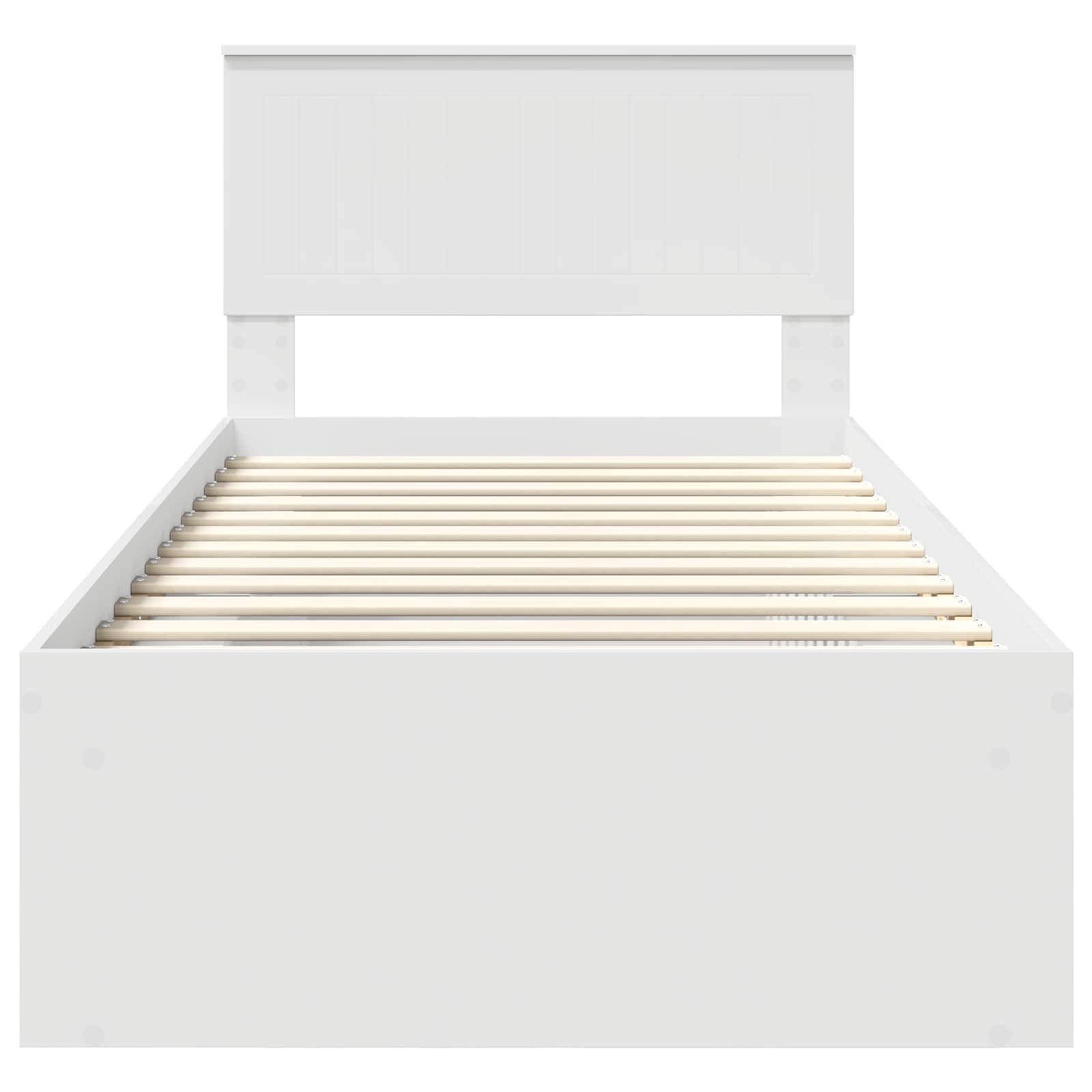 Cadre de lit avec tête de lit Blanc 90 x 200 cm Pin massif - XIOS