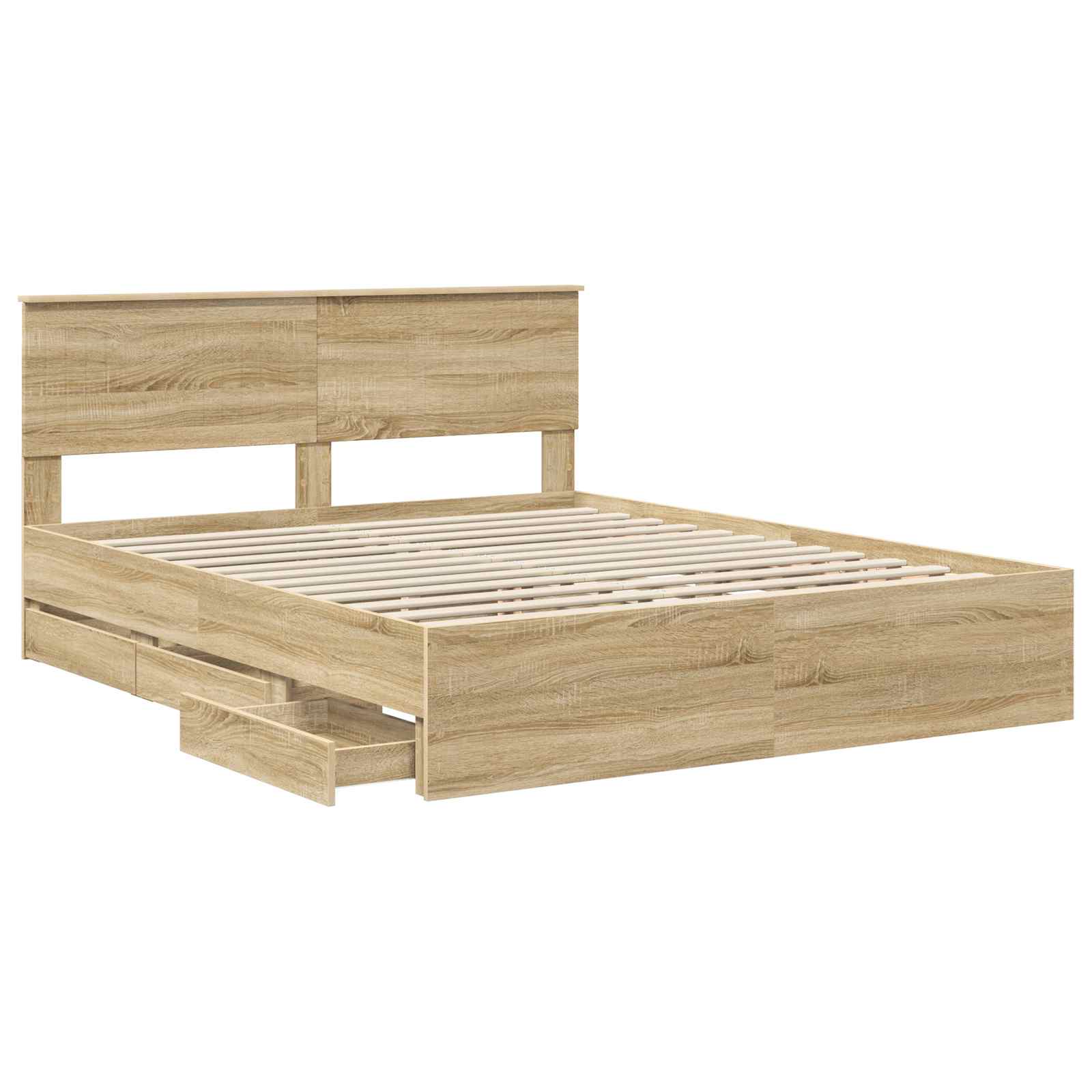 Cadre de lit Chêne Sonoma 160 x 200 cm Bois Ingénierie - XIOS