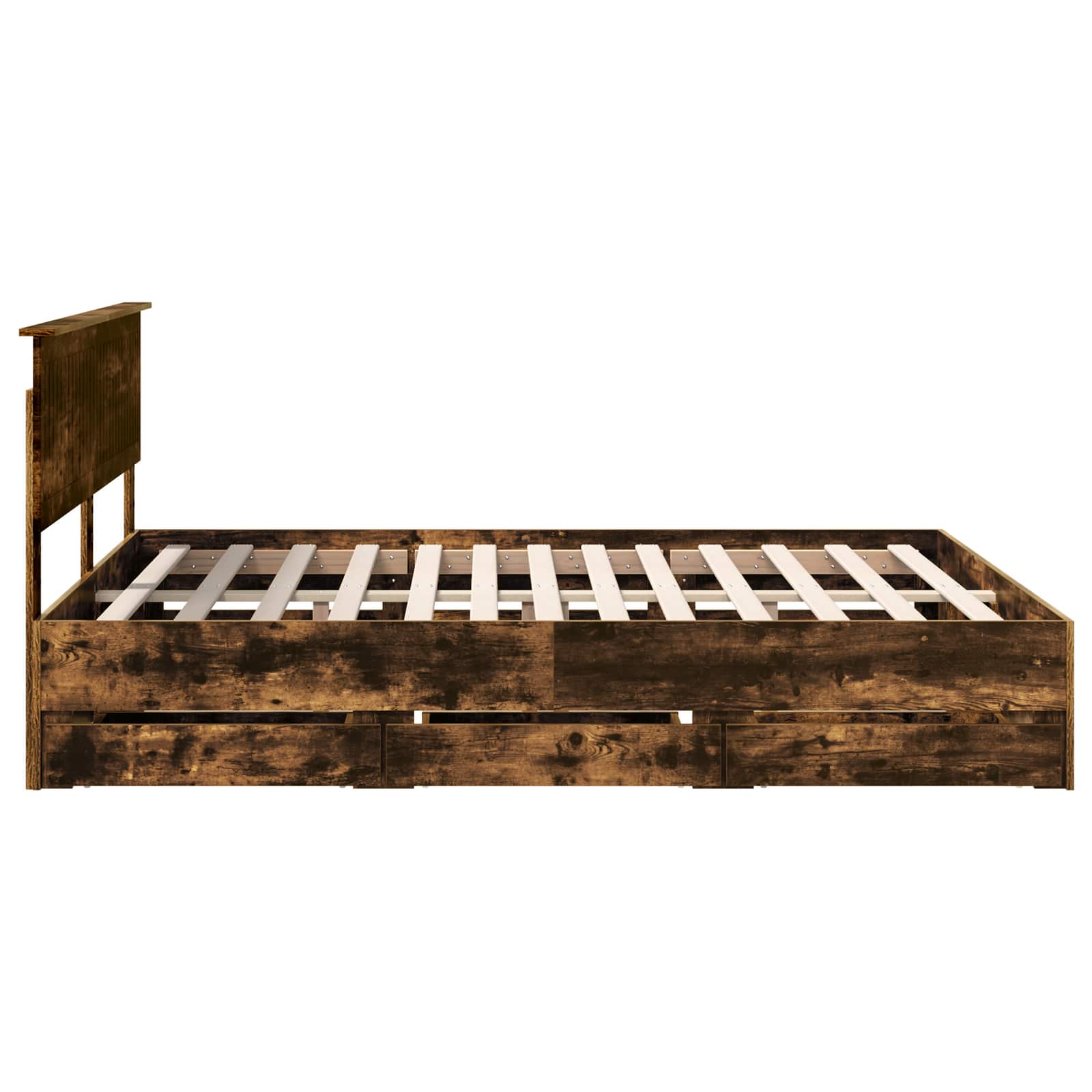 Cadre de lit Chêne fumé 160 x 200 cm Bois Ingénierie - XIOS