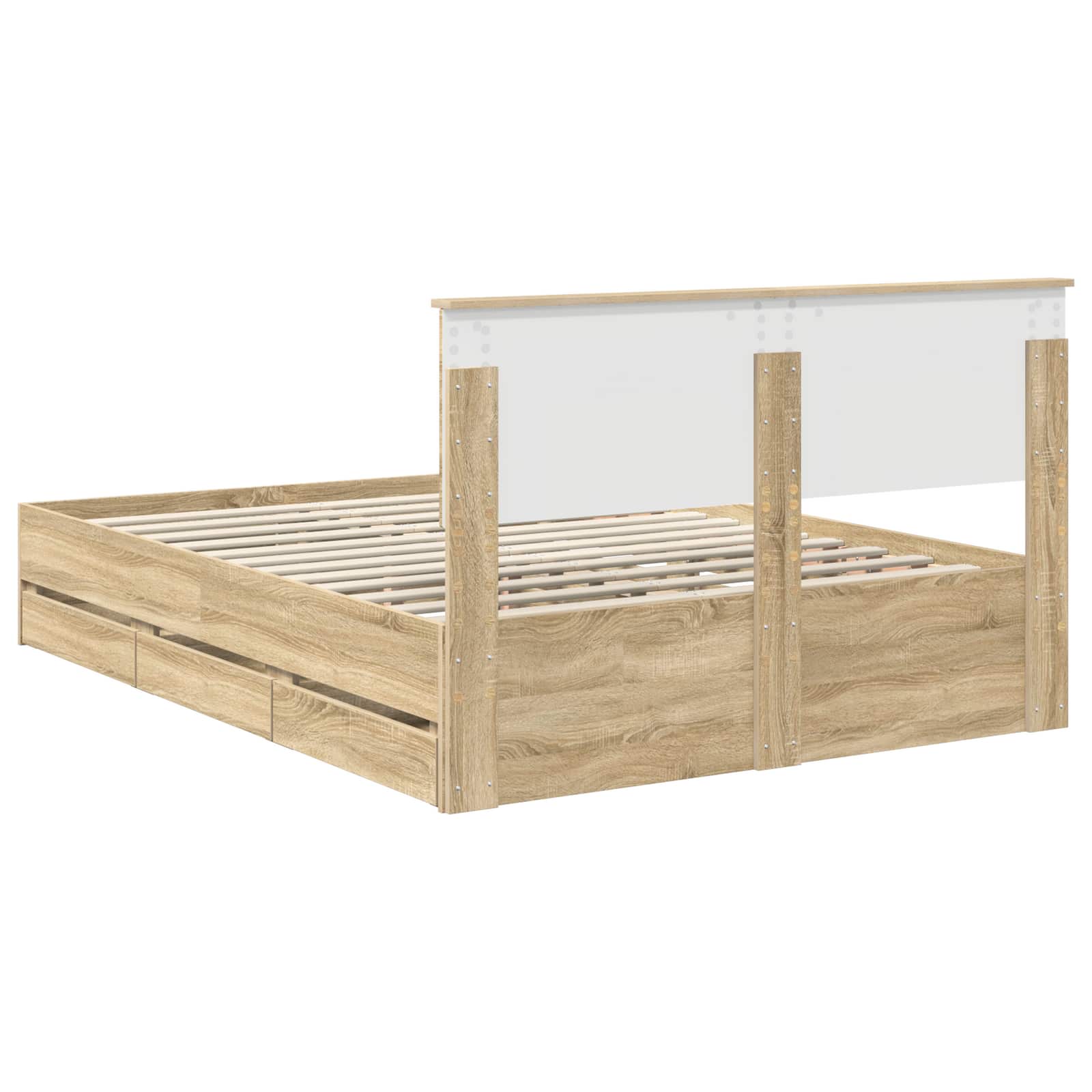 Cadre de lit Chêne Sonoma 140 x 190 cm Bois Ingénierie - XIOS